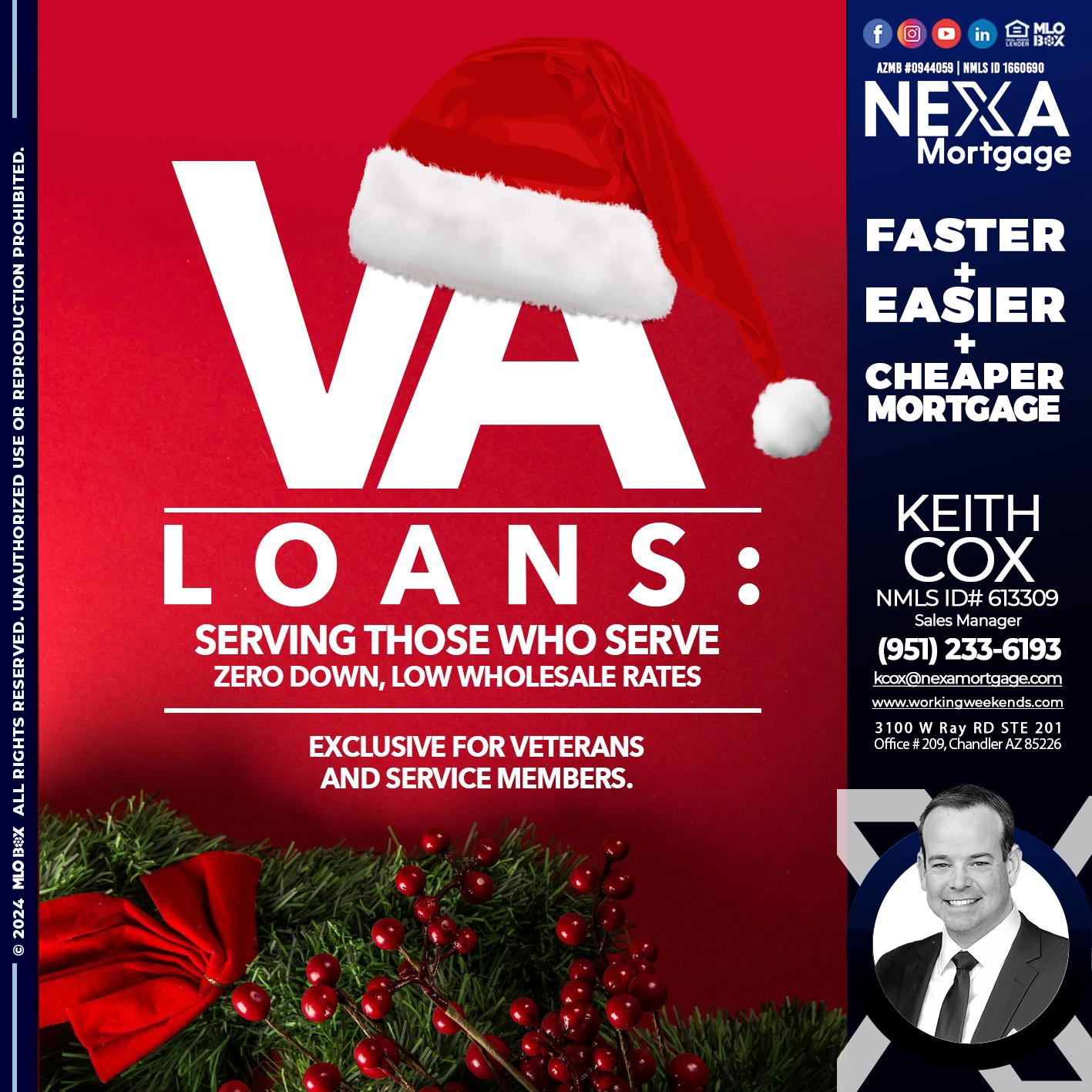 VA LOANS - Keith Cox -Sales Manager