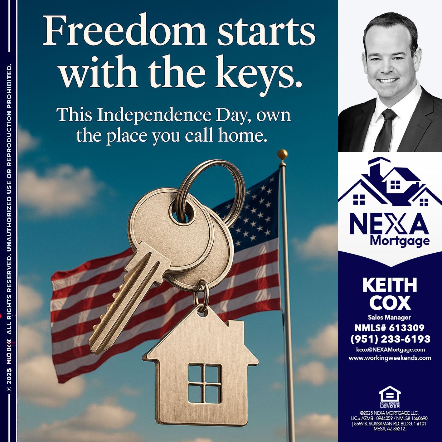 FREEDOM STARTS - Keith Cox -Sales Manager