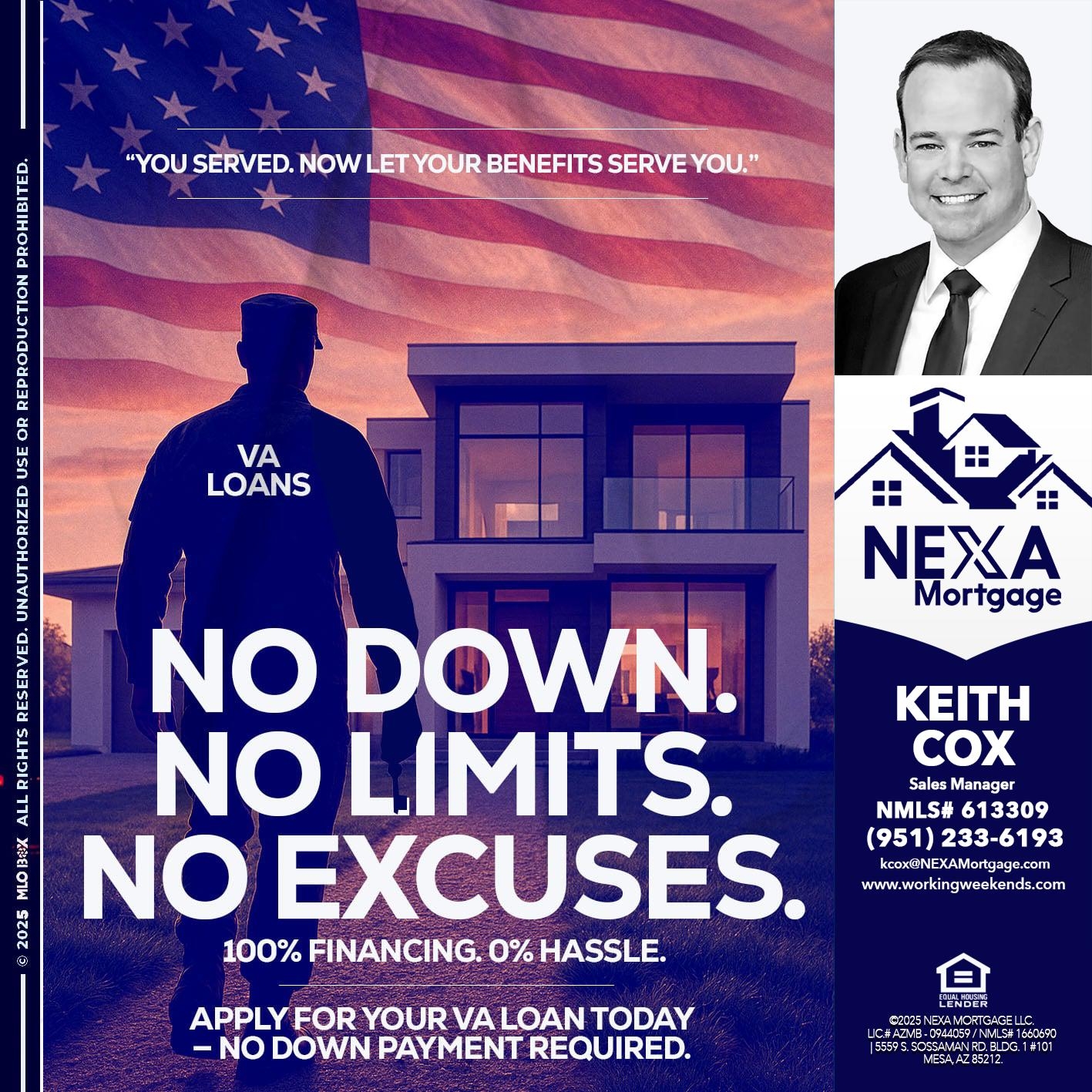 NO DOWN. NO LIMIT.- Keith Cox -Sales Manager