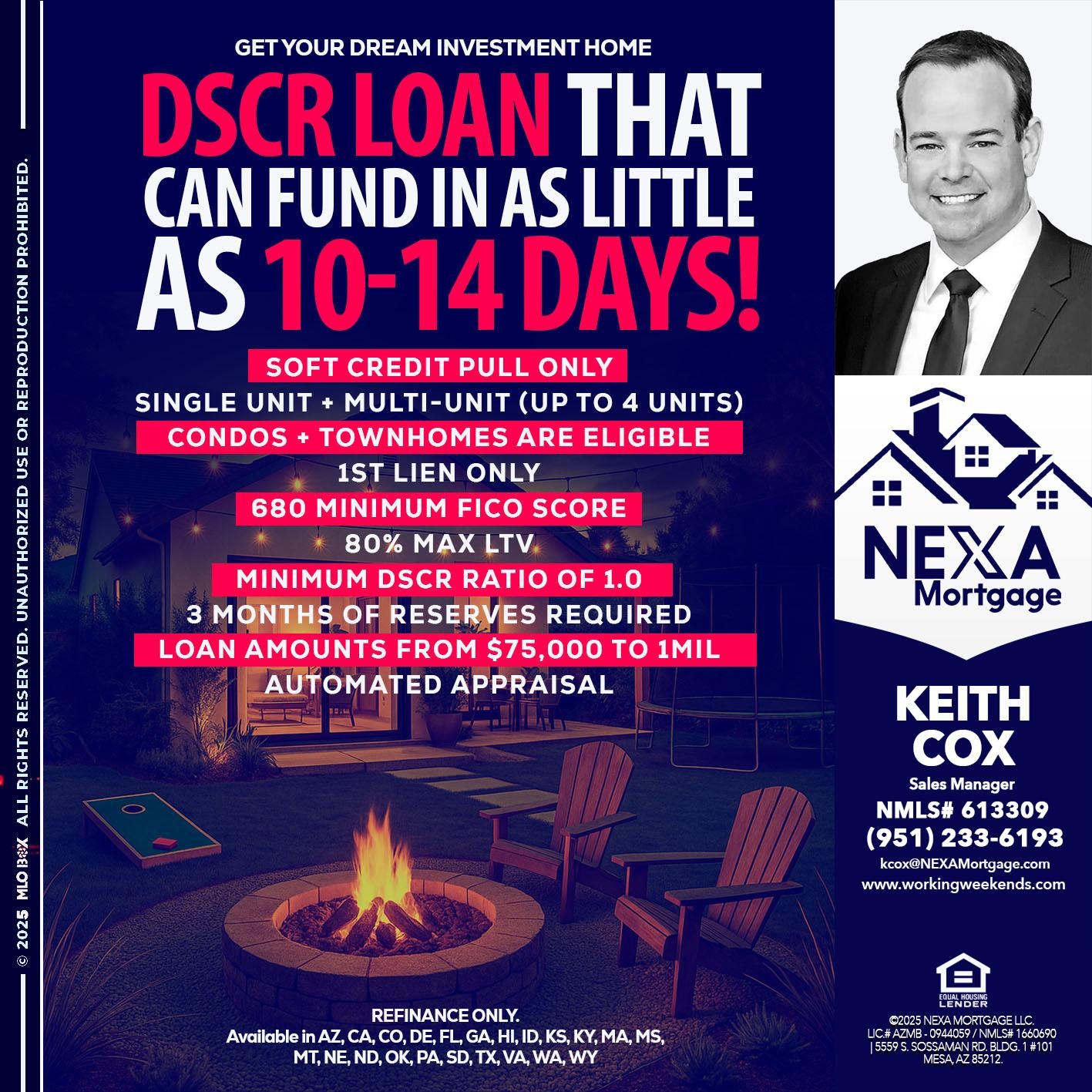 DSCR LOAN - Keith Cox -Sales Manager