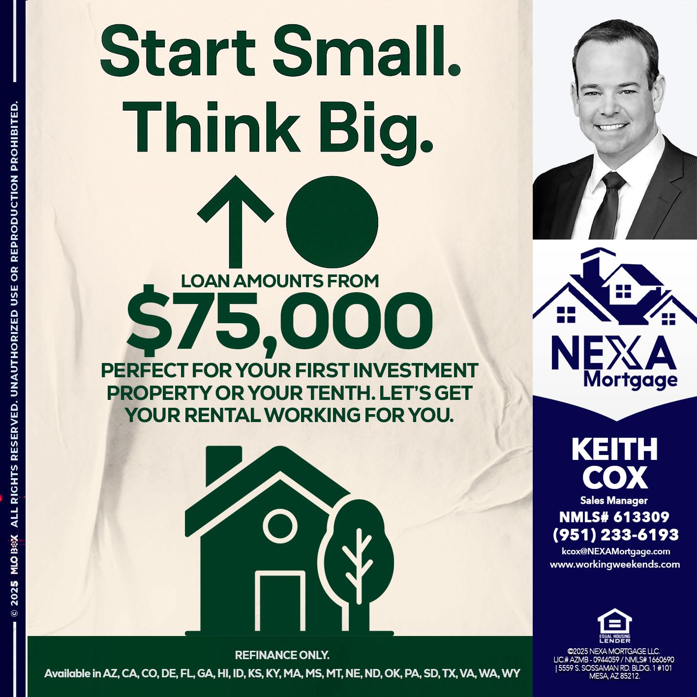 START SMALL - Keith Cox -Sales Manager