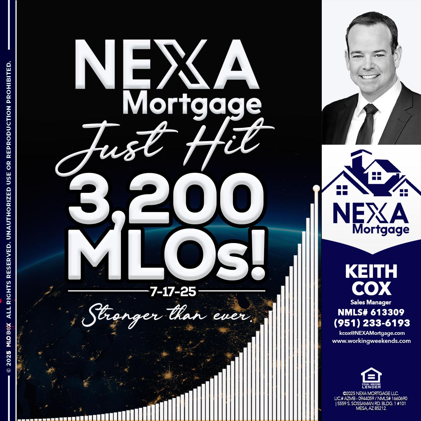 3200 MLOs - Keith Cox -Sales Manager