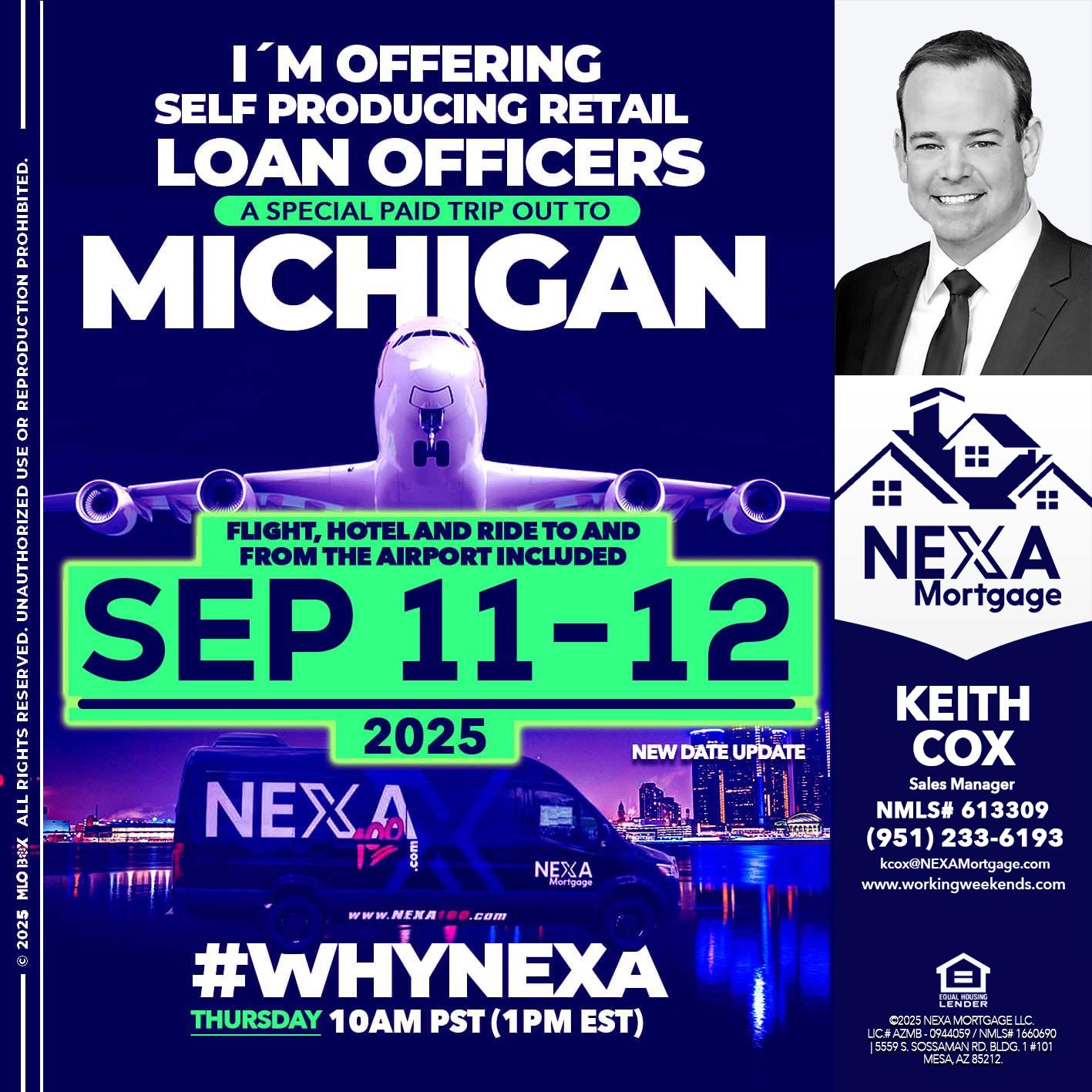 MICHIGAN TRIP - Keith Cox -Sales Manager