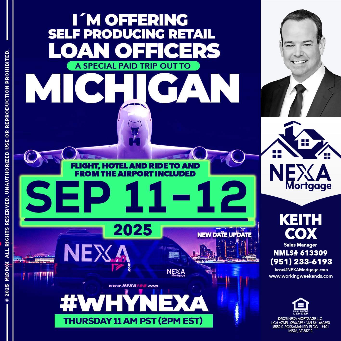 michigan sep 11-12 - Keith Cox -Sales Manager