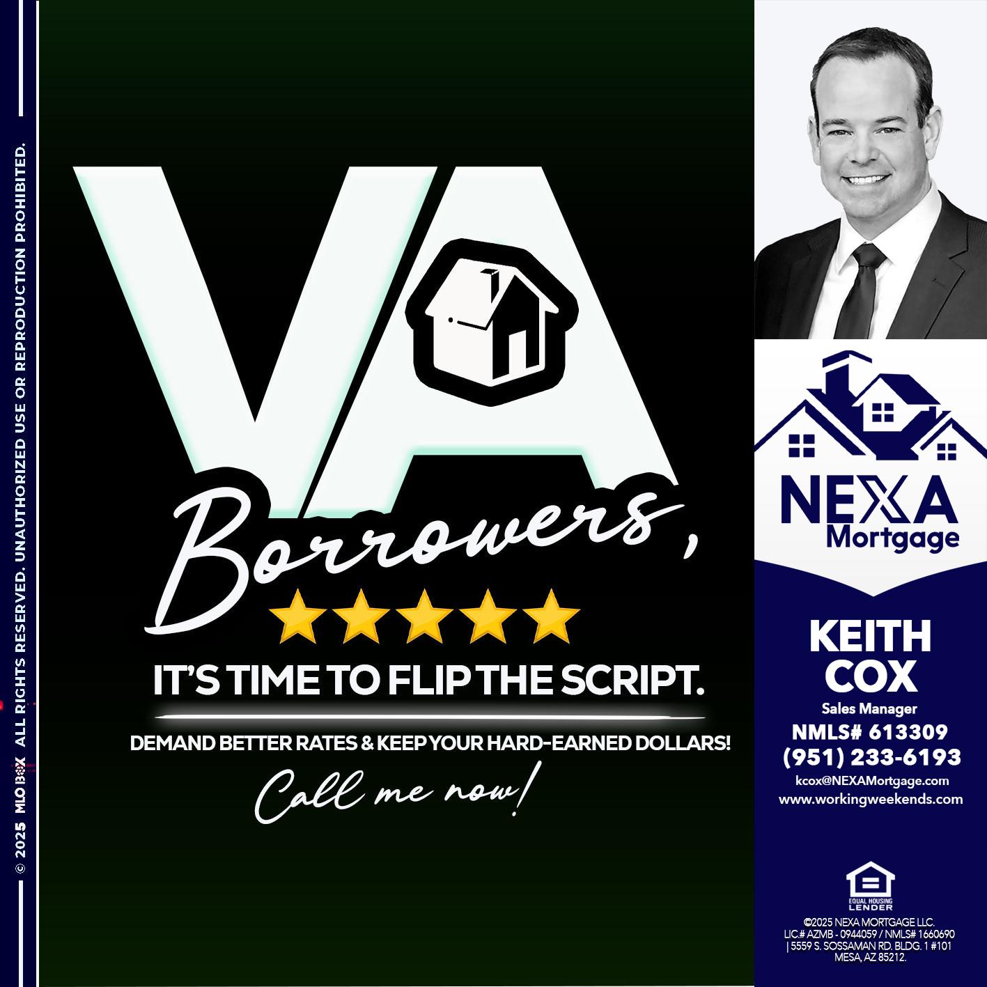 VA BORROWERS - Keith Cox -Sales Manager
