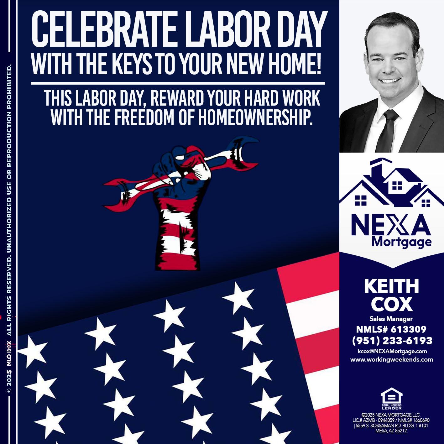 CELEBRATE LABOR DAY - Keith Cox -Sales Manager