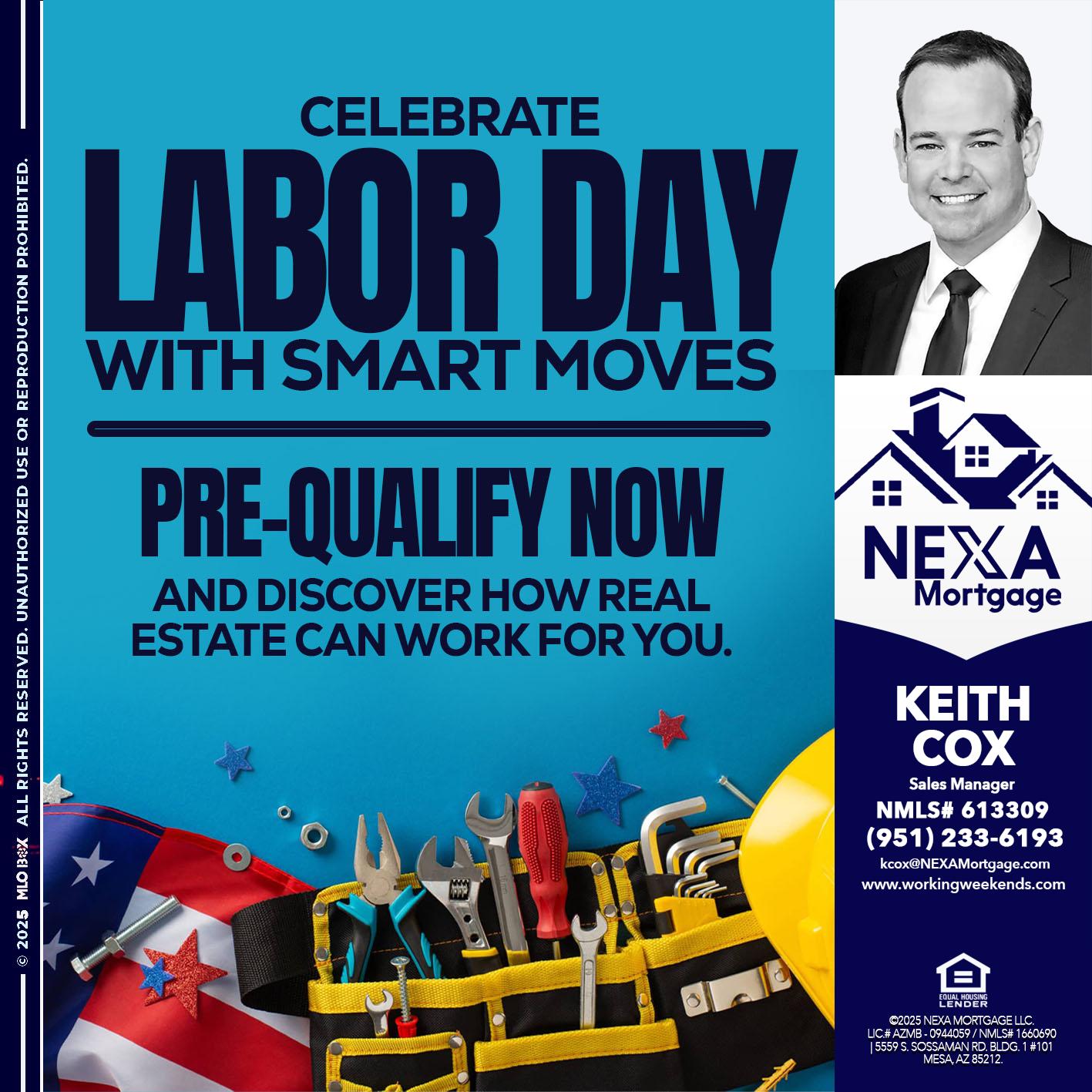 CELEBRATE LABOR DAY - Keith Cox -Sales Manager