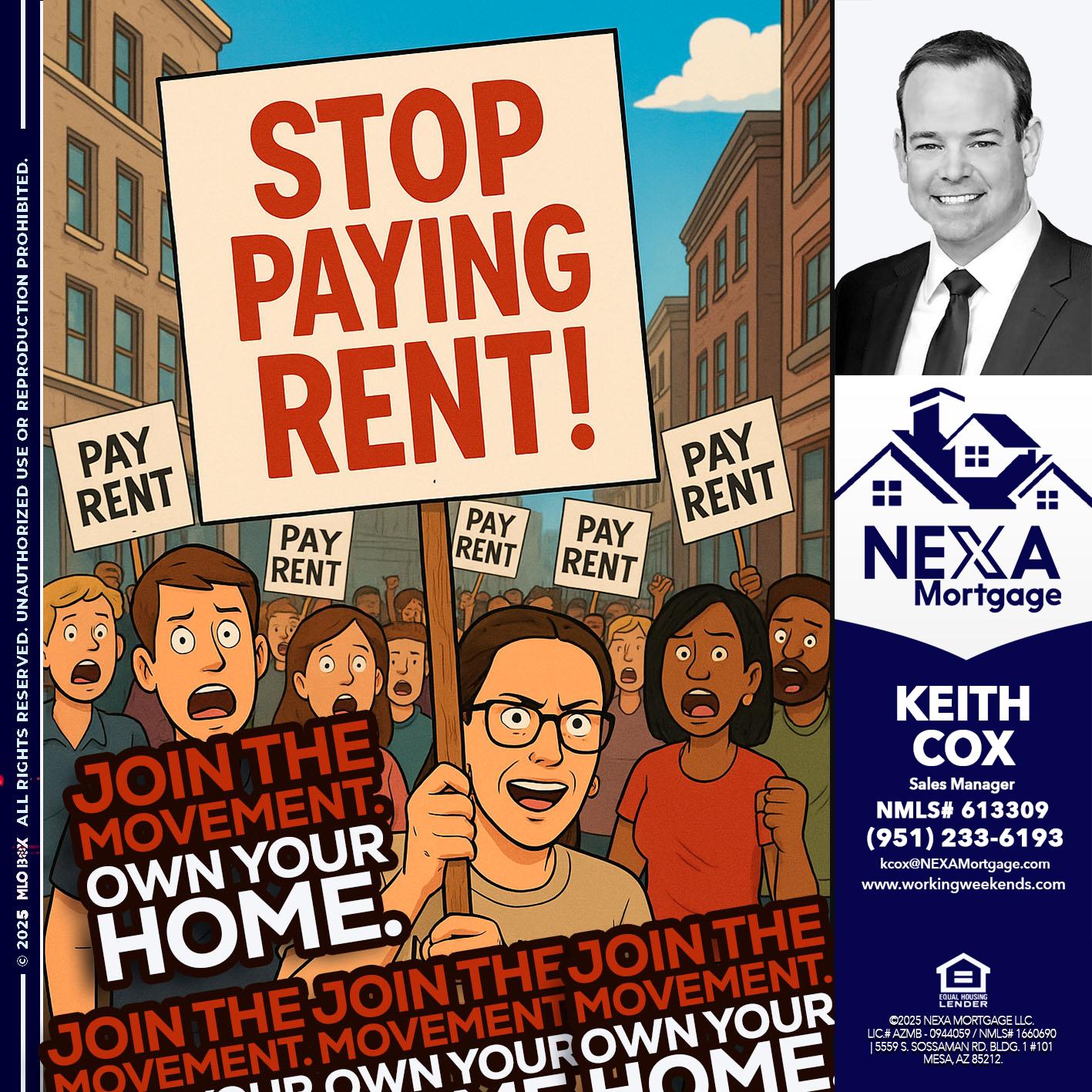 stop paying rent - Keith Cox -Sales Manager