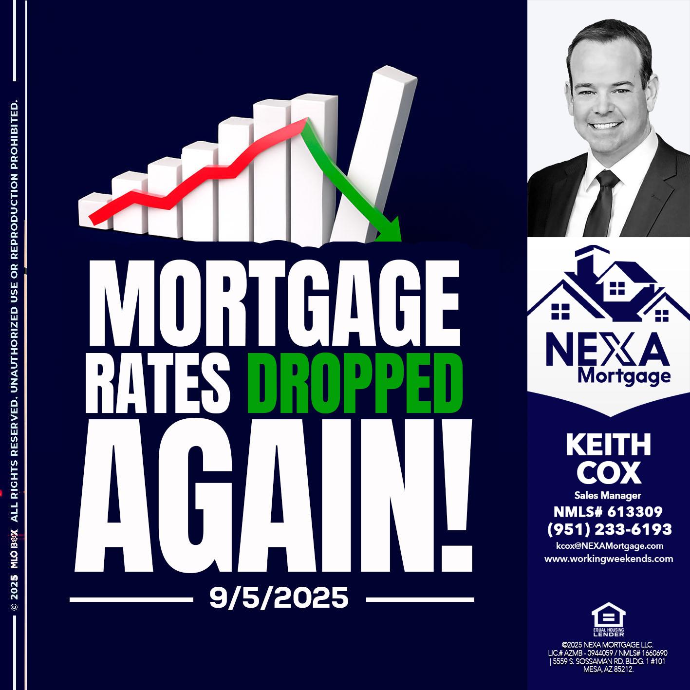RATES DROP - Keith Cox -Sales Manager