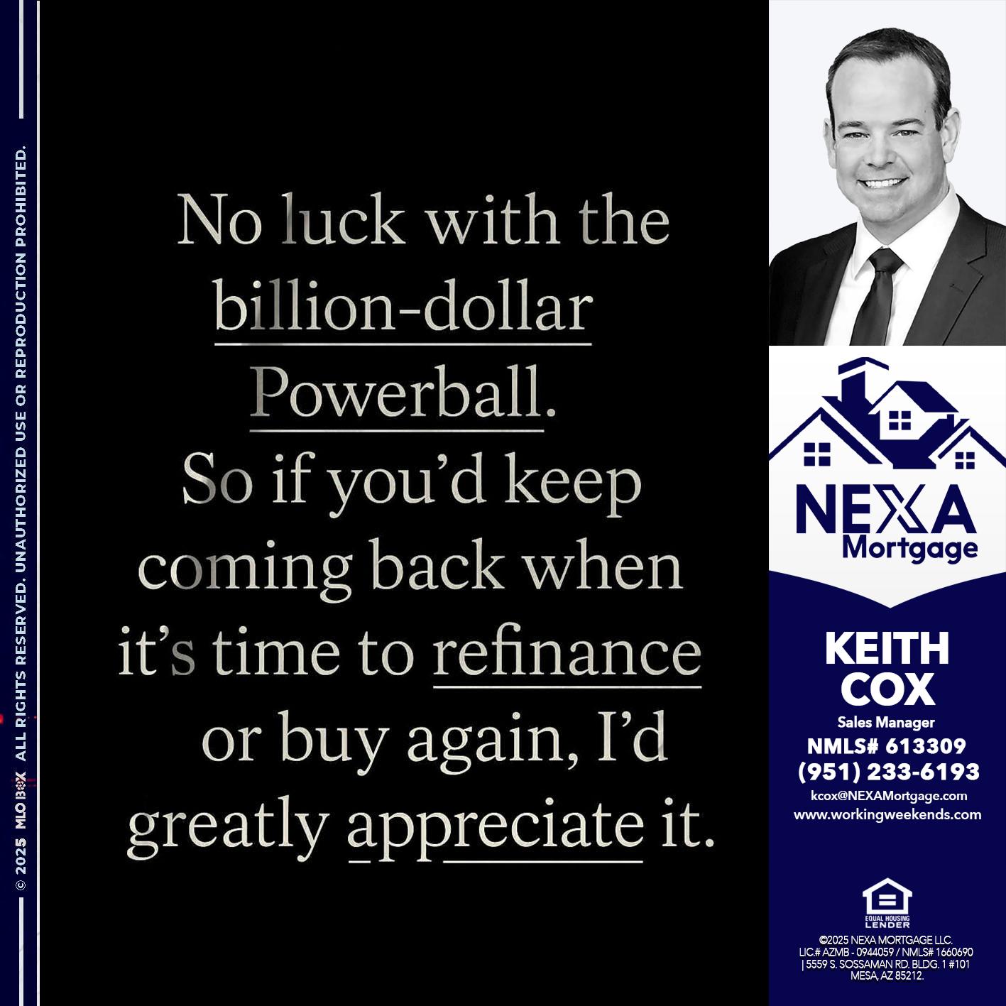 NO LUCK WITH - Keith Cox -Sales Manager