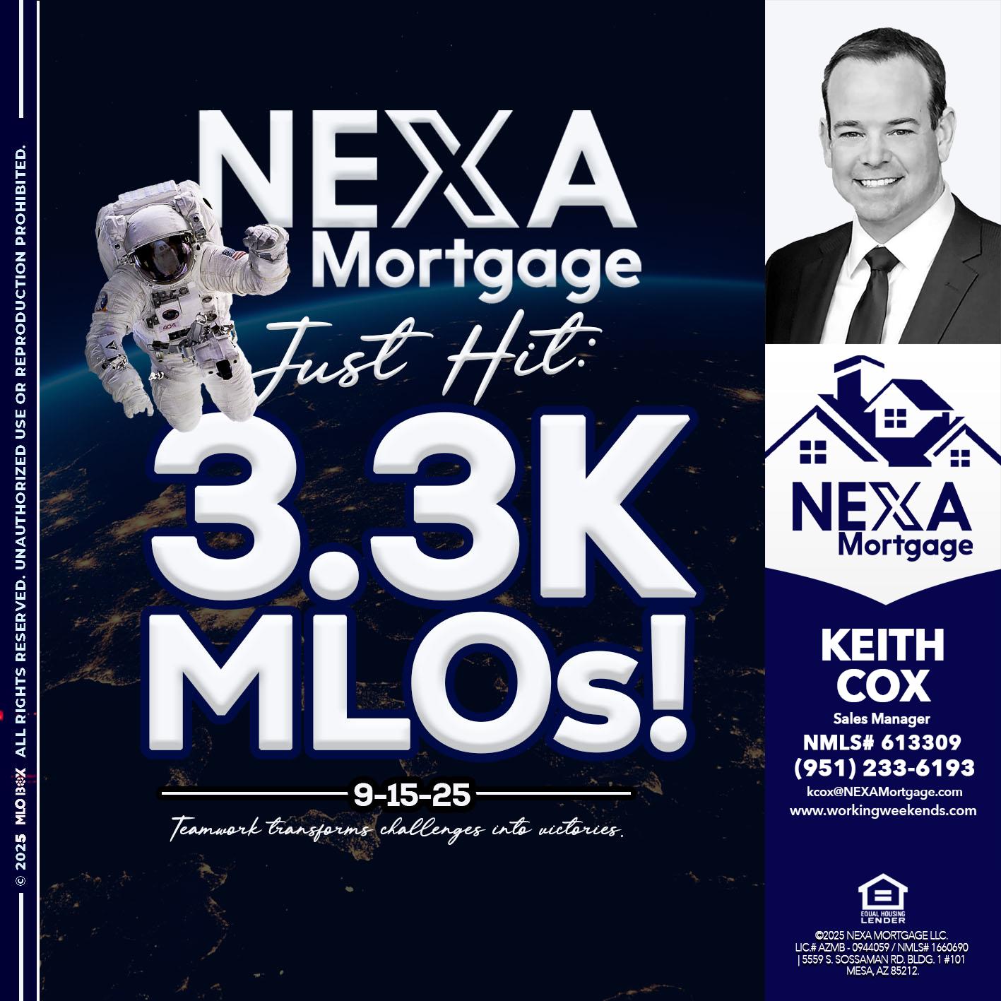 3.3K - Keith Cox -Sales Manager