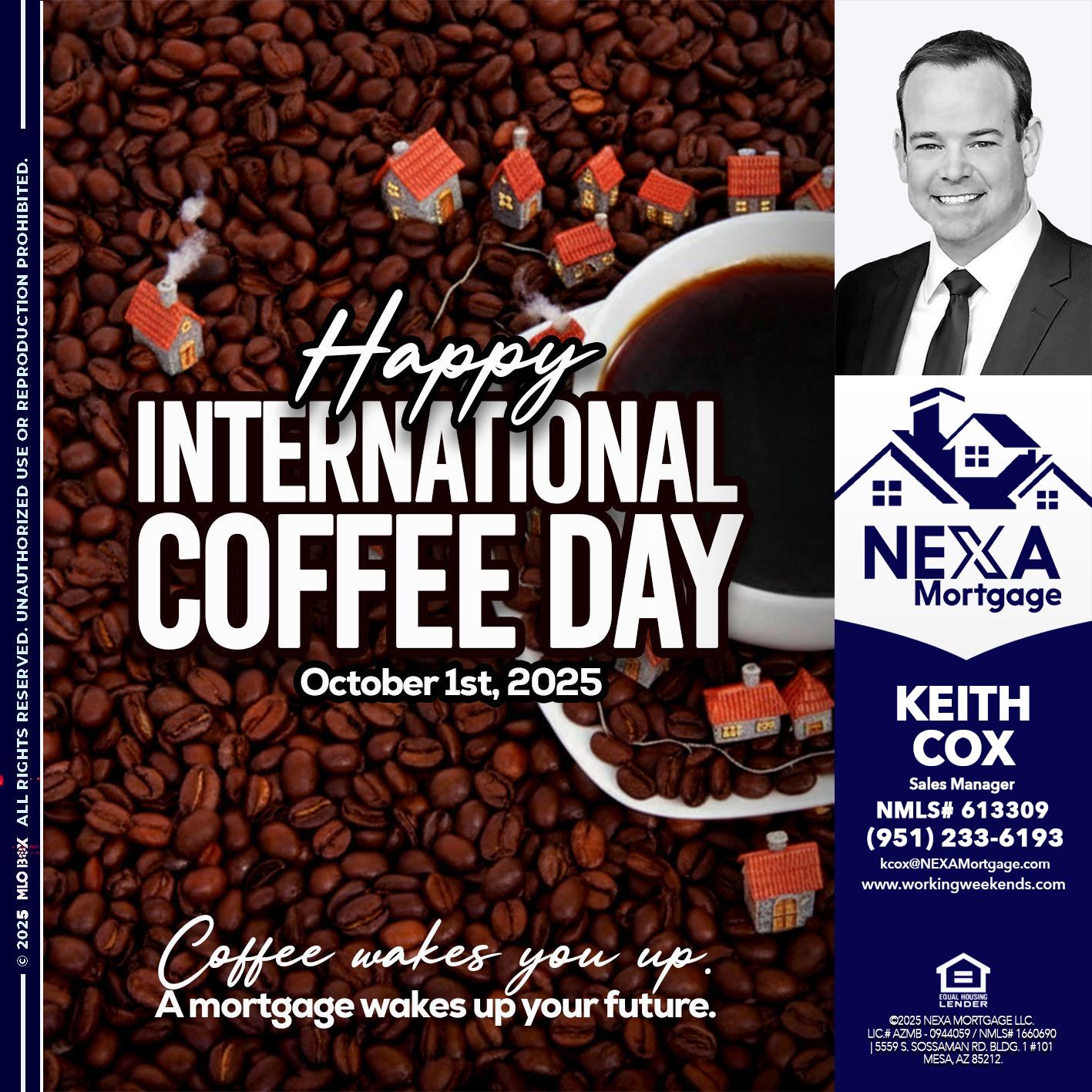 INTERNATIONAL COFFEE DAY - Keith Cox -Sales Manager
