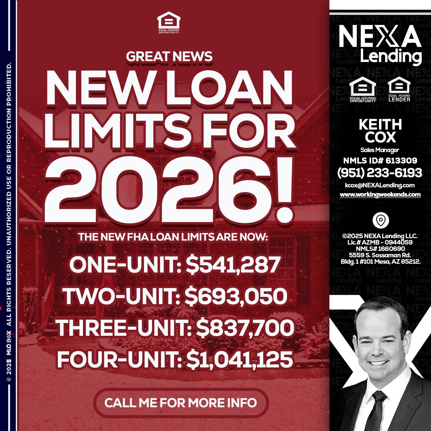 loan limits - Keith Cox -Sales Manager