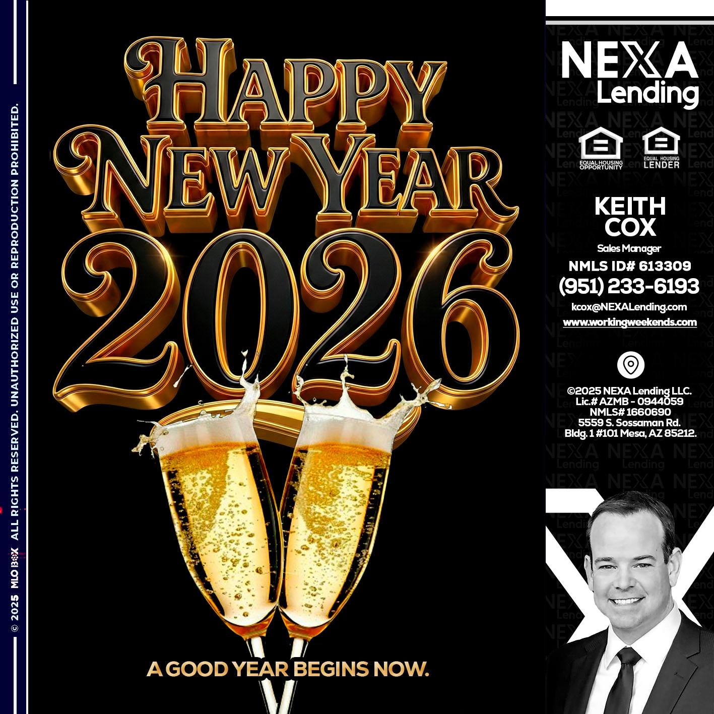 happy new year 2026 - Keith Cox -Sales Manager