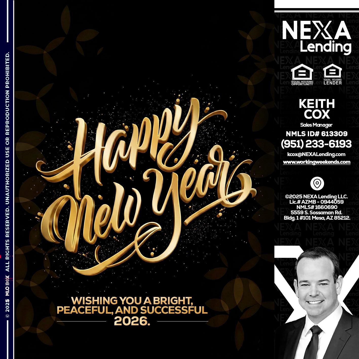 HAPPY NEW YEAR - Keith Cox -Sales Manager