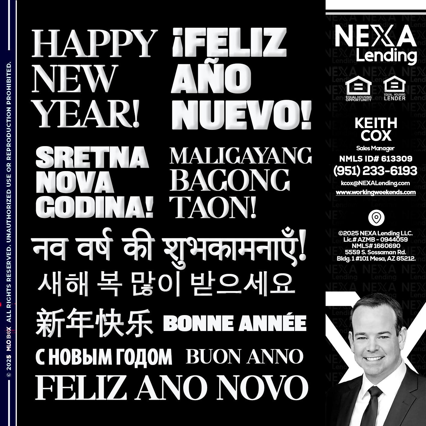 HAPPY NEW YEAR - Keith Cox -Sales Manager