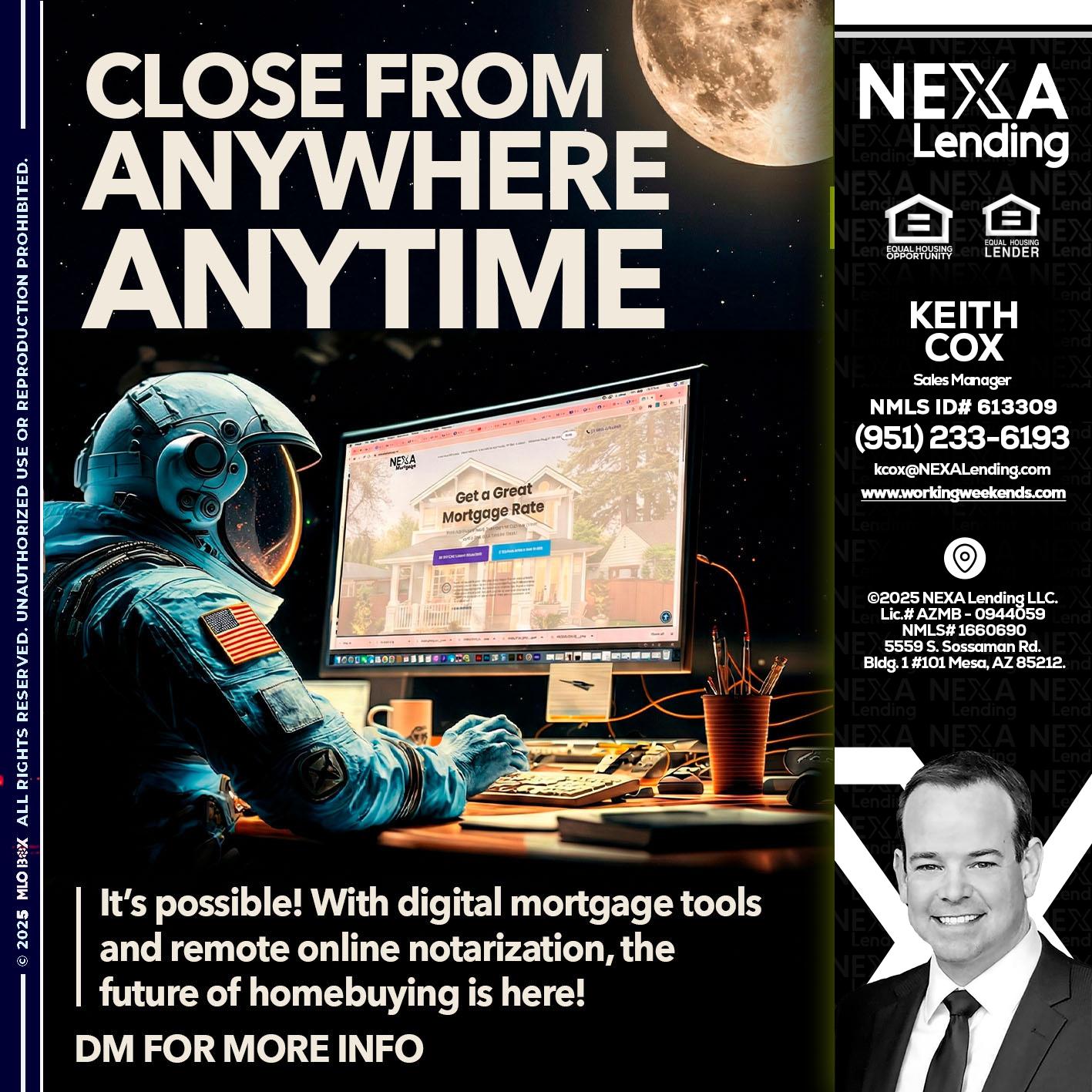 close from - Keith Cox -Sales Manager