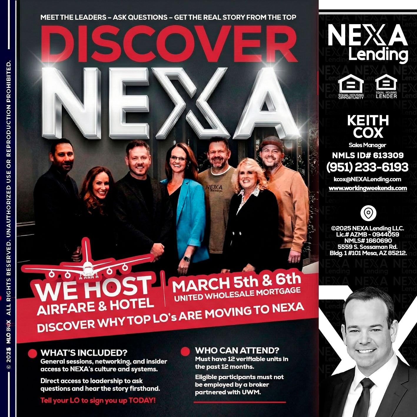 DISCOVER NEXA - Keith Cox -Sales Manager
