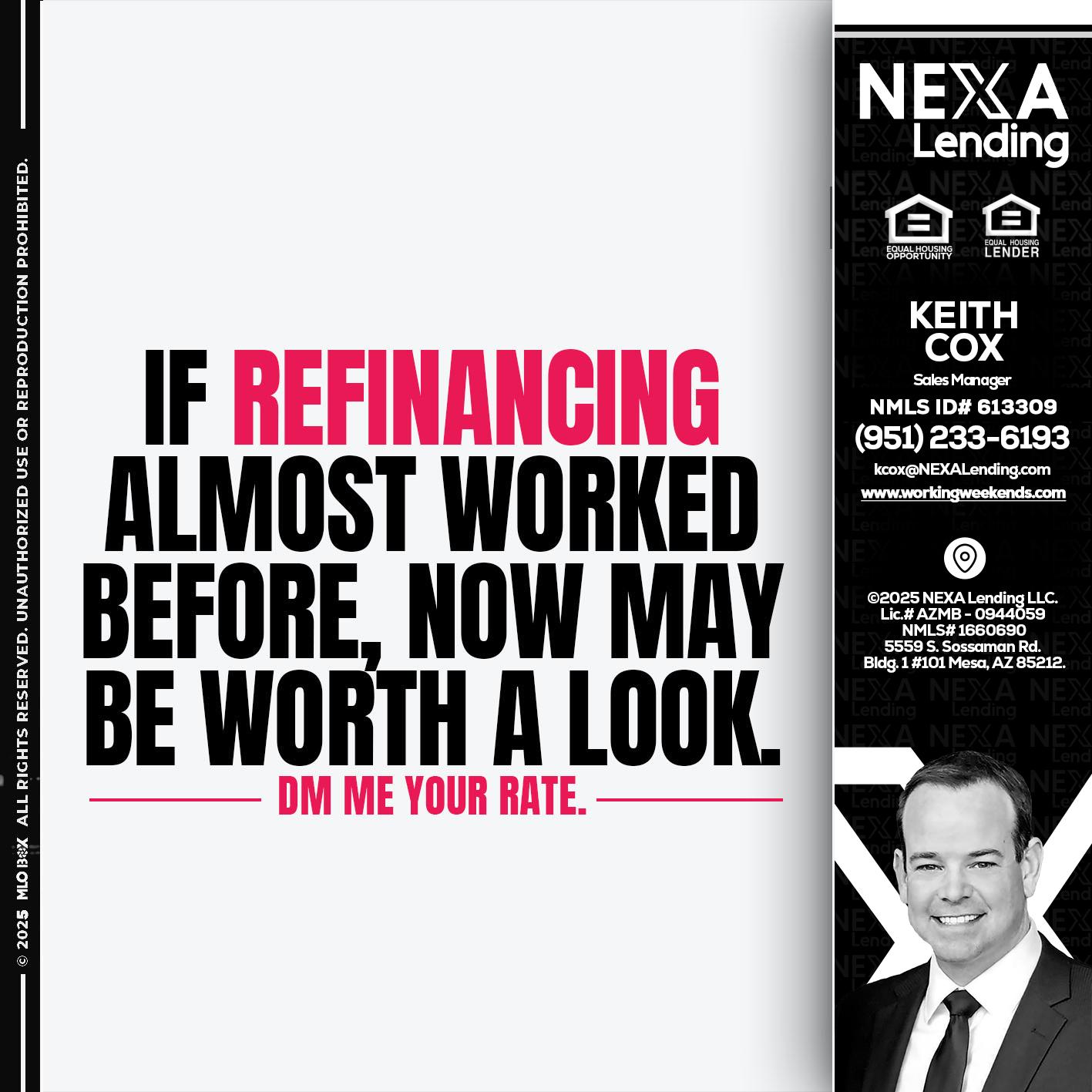 if refinancing - Keith Cox -Sales Manager