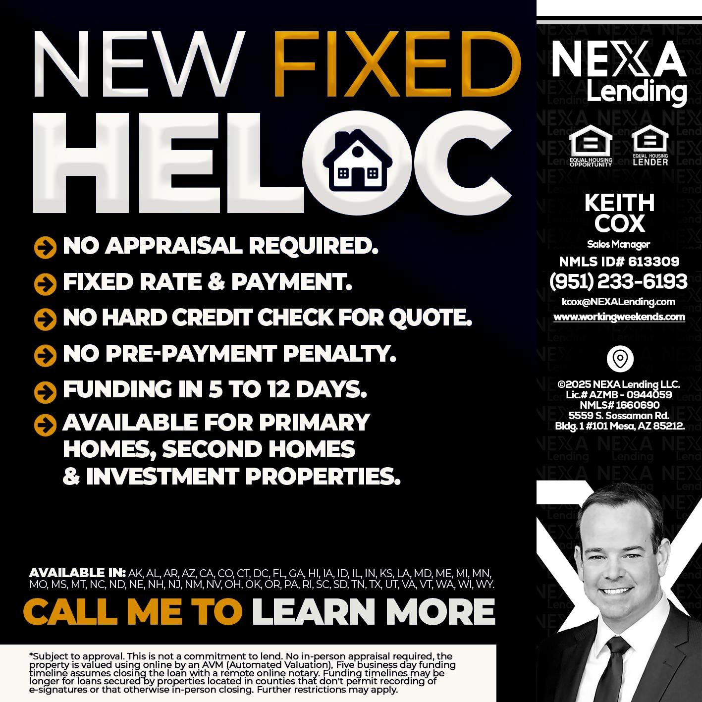 HELOC - Keith Cox -Sales Manager