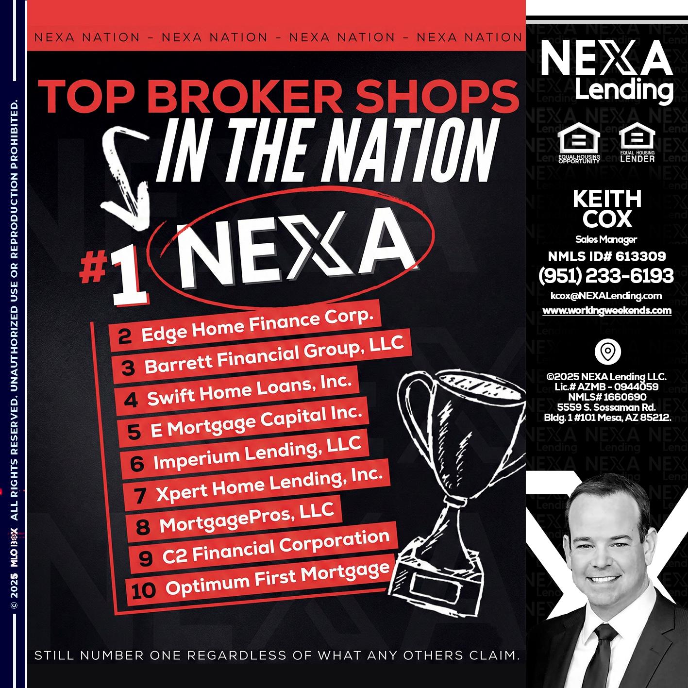 top broker - Keith Cox -Sales Manager