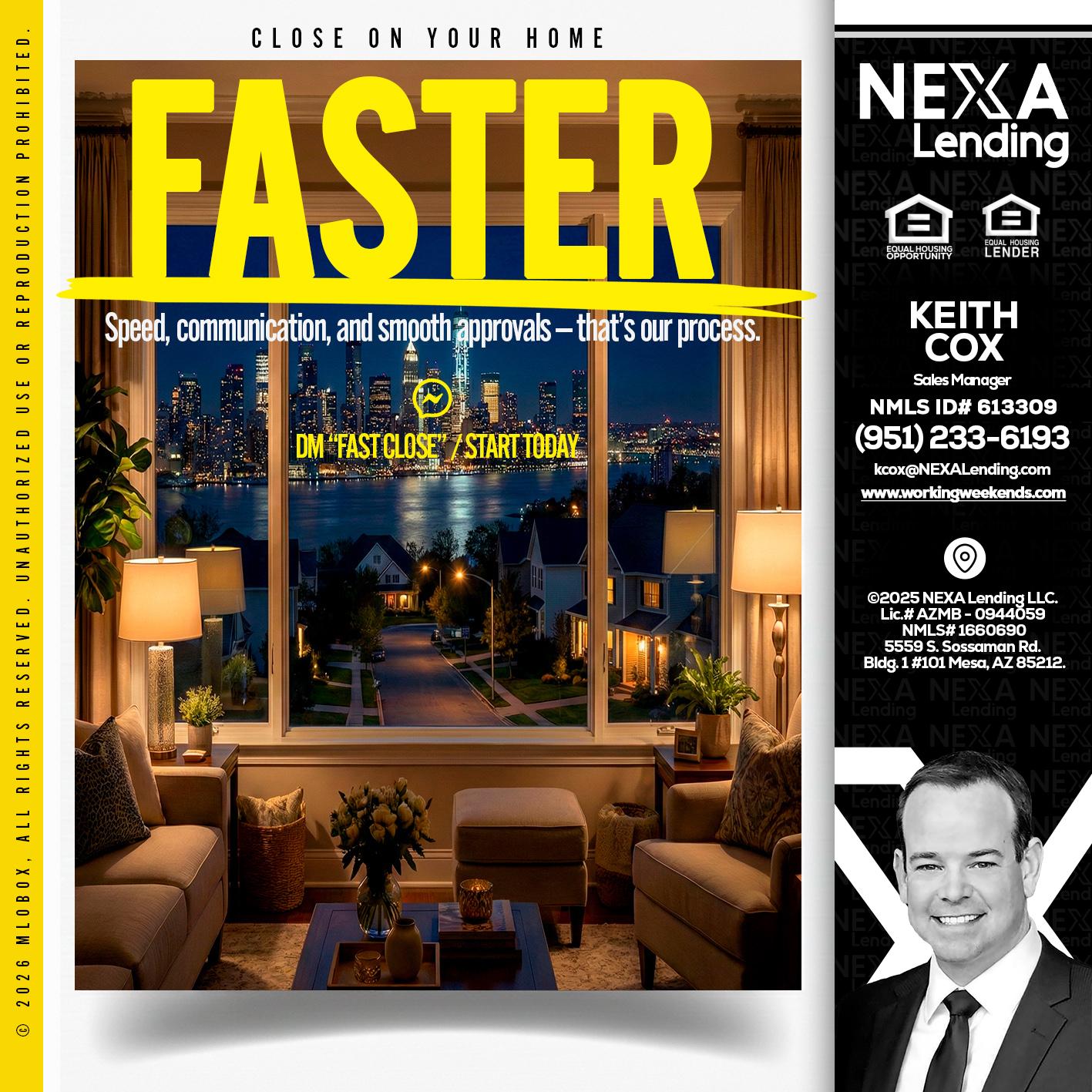 FASTER - Keith Cox -Sales Manager