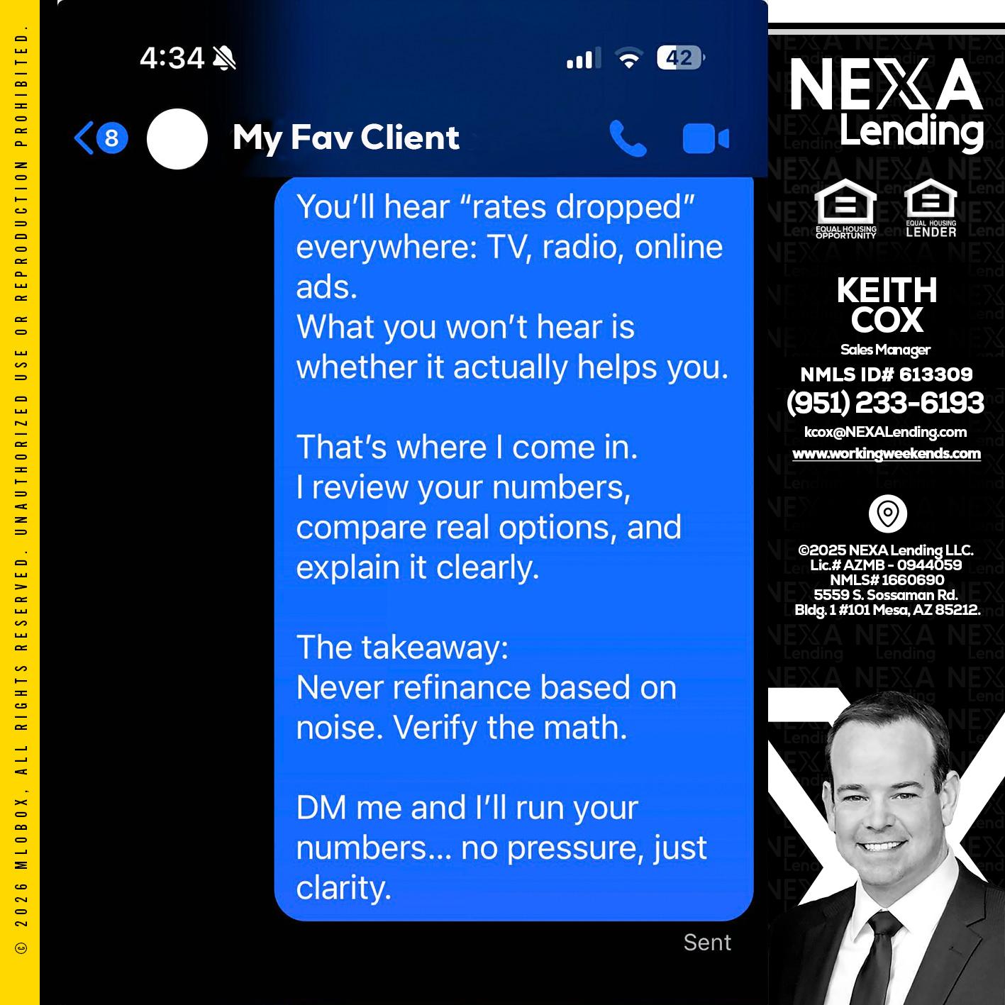 MY FAV CLIENT - Keith Cox -Sales Manager