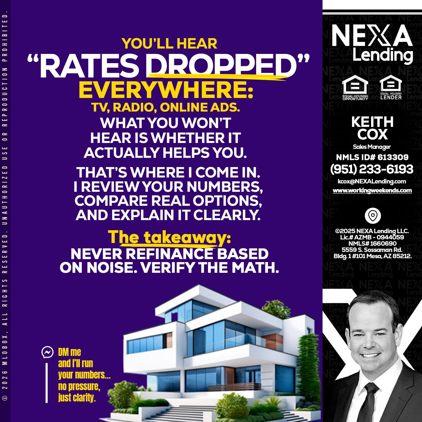 RATES DOPPED - Keith Cox -Sales Manager