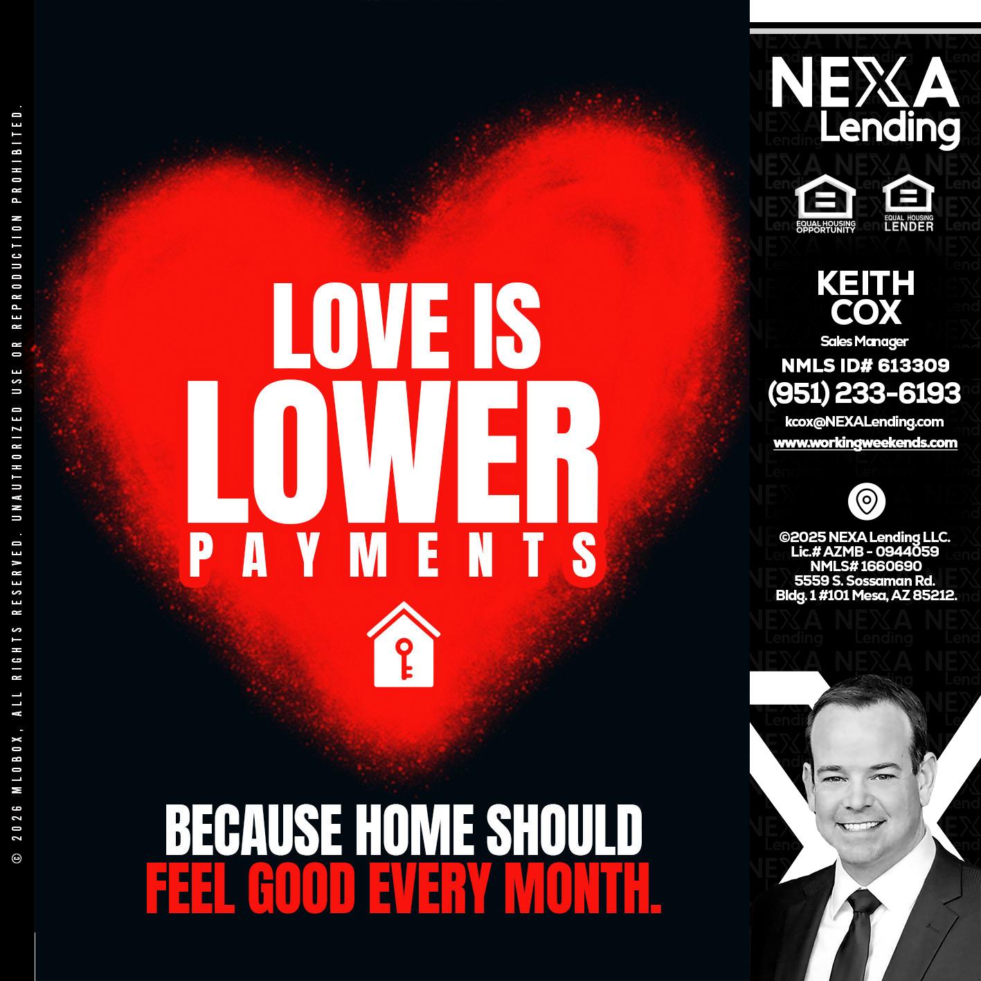LOVE IS LOWER - Keith Cox -Sales Manager