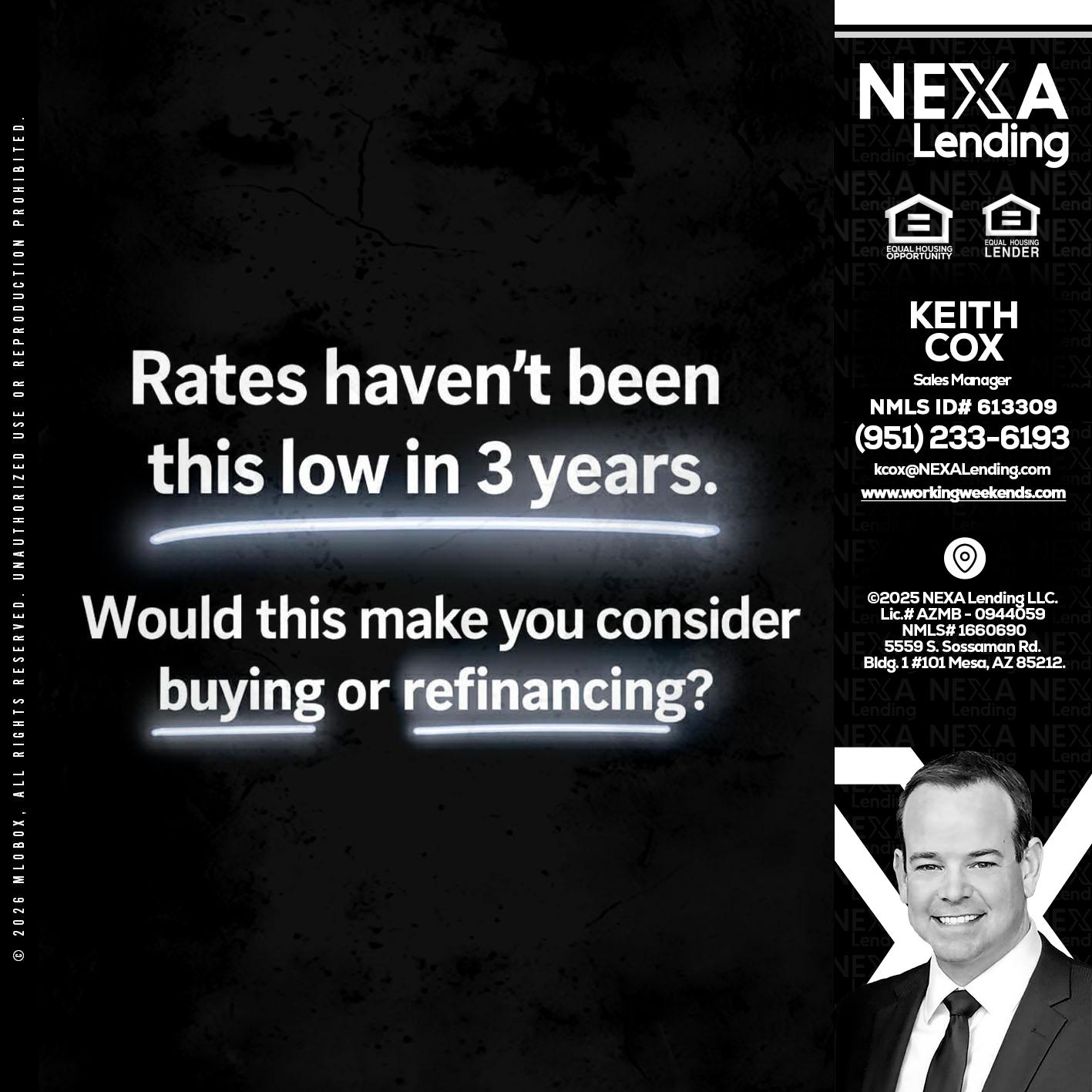 RATES HAVEN'T - Keith Cox -Sales Manager