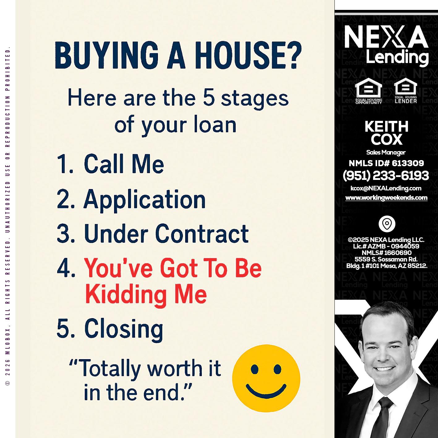 BUYING A HOUSE - Keith Cox -Sales Manager