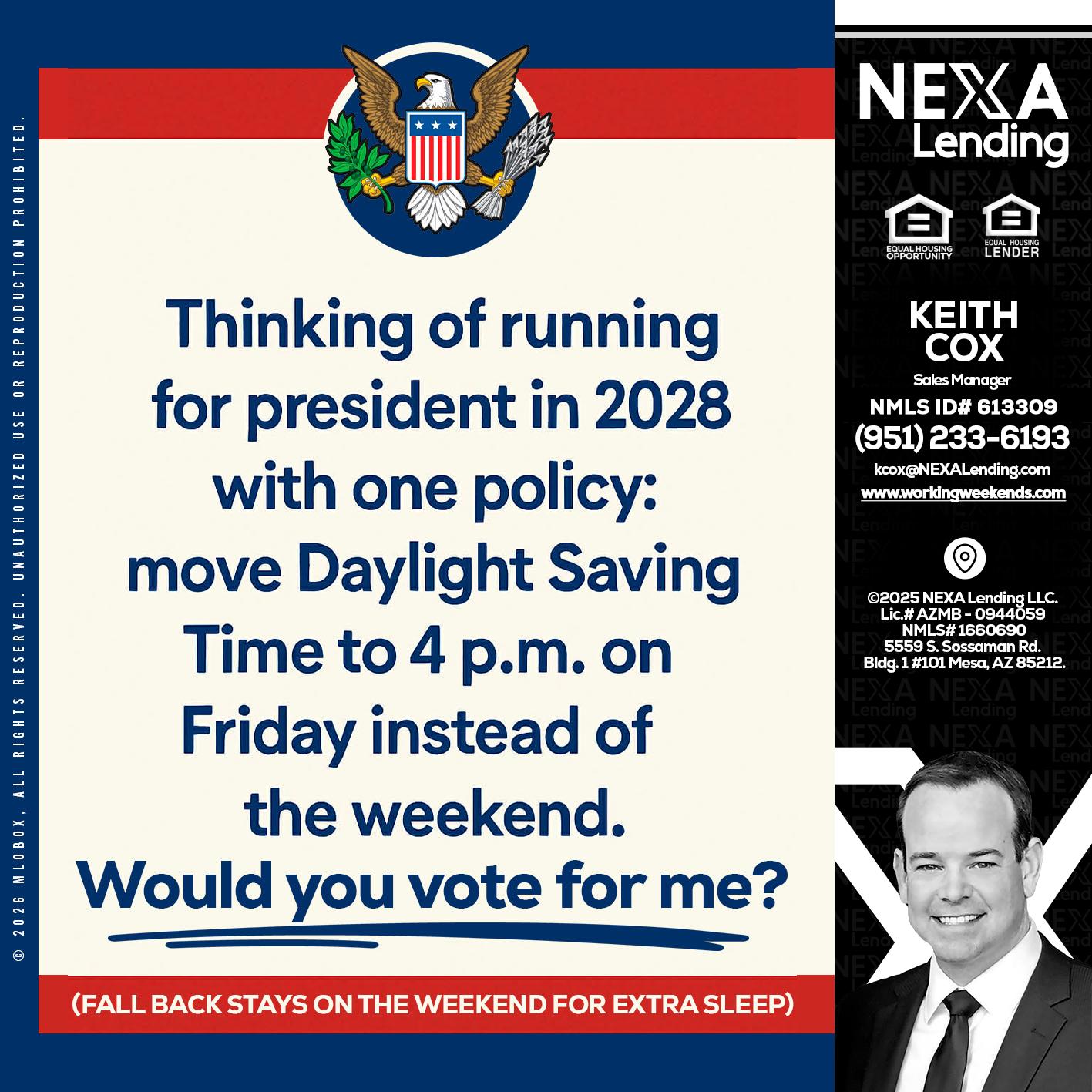 THINKING OF RUNING - Keith Cox -Sales Manager