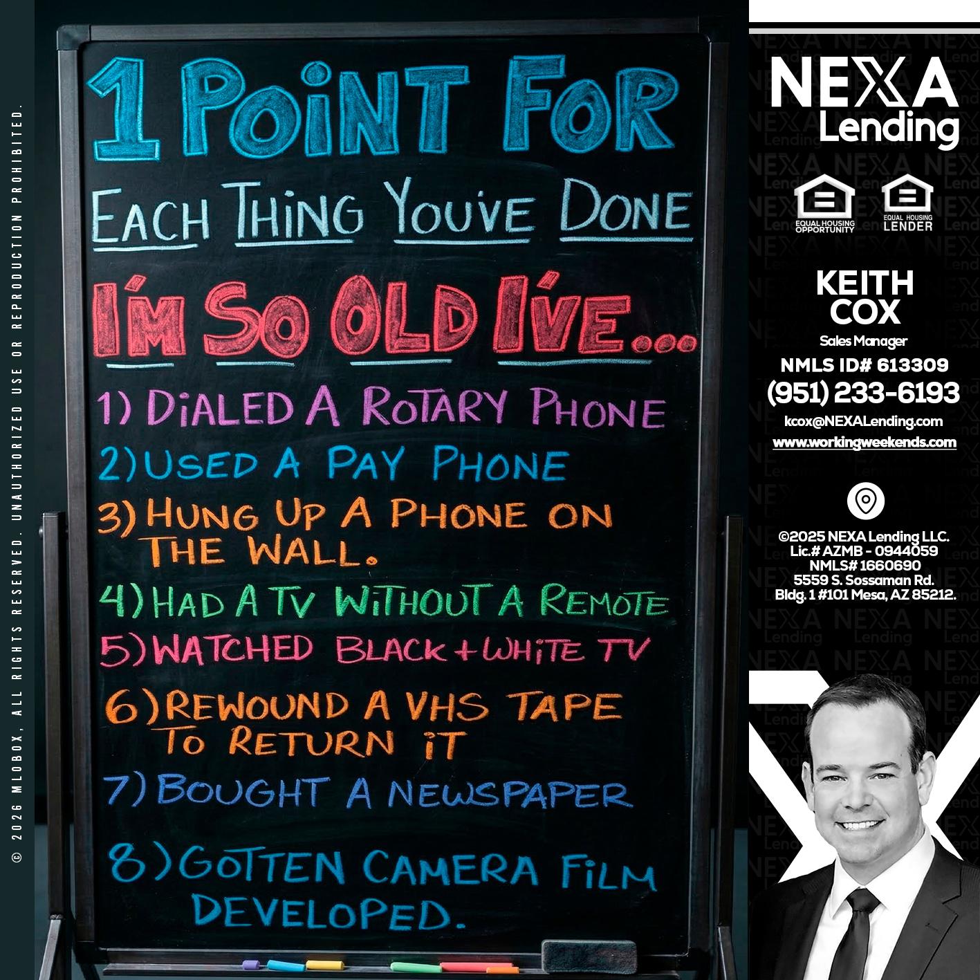 1 point for - Keith Cox -Sales Manager