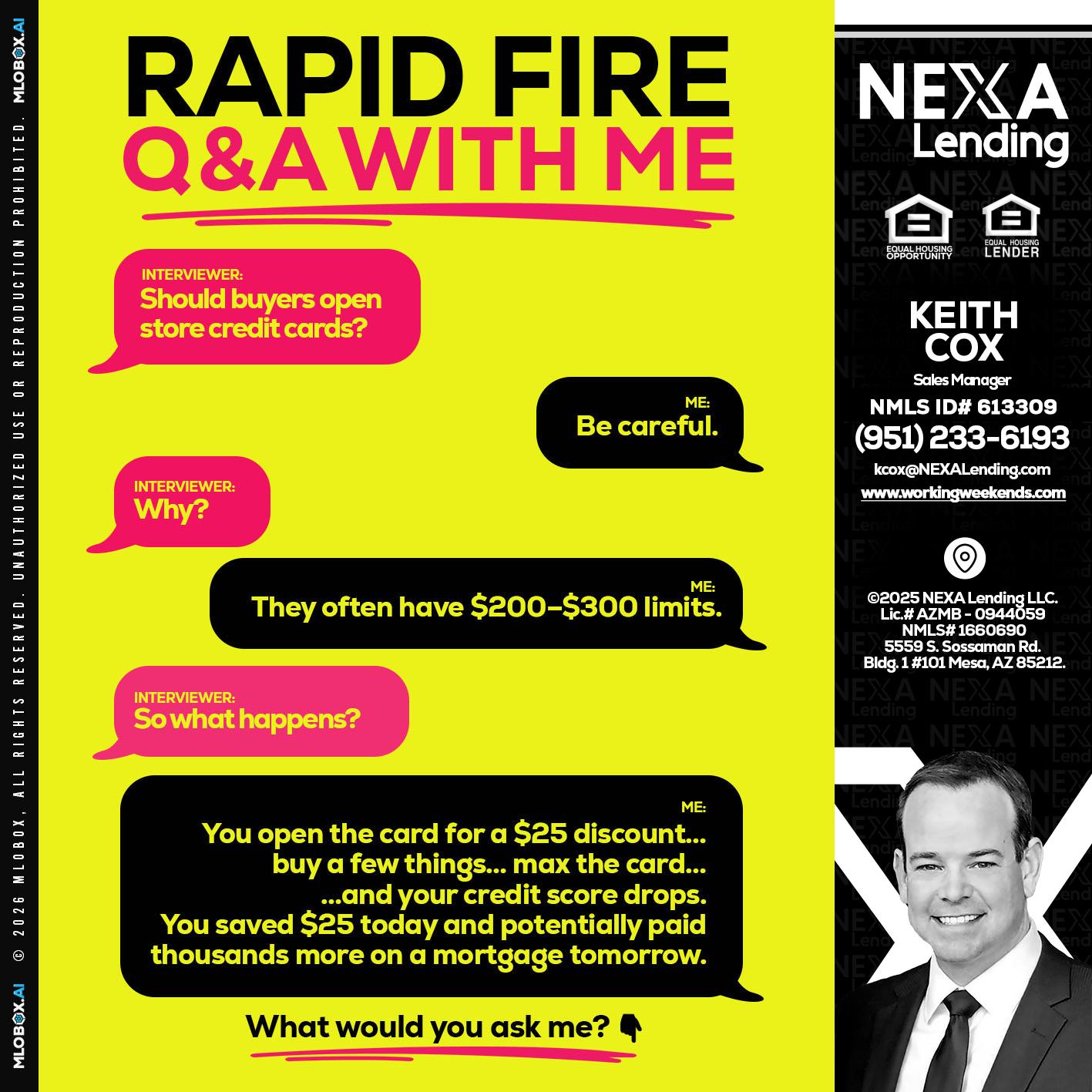 RAPID FIRE Q&A - Keith Cox -Sales Manager