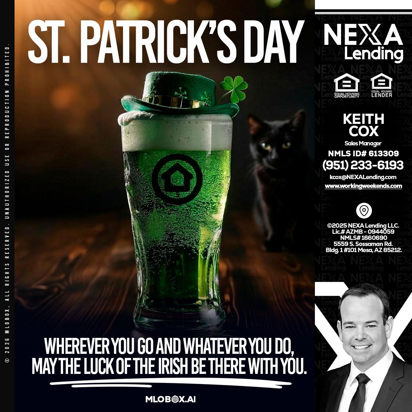 st. Patricks day - Keith Cox -Sales Manager
