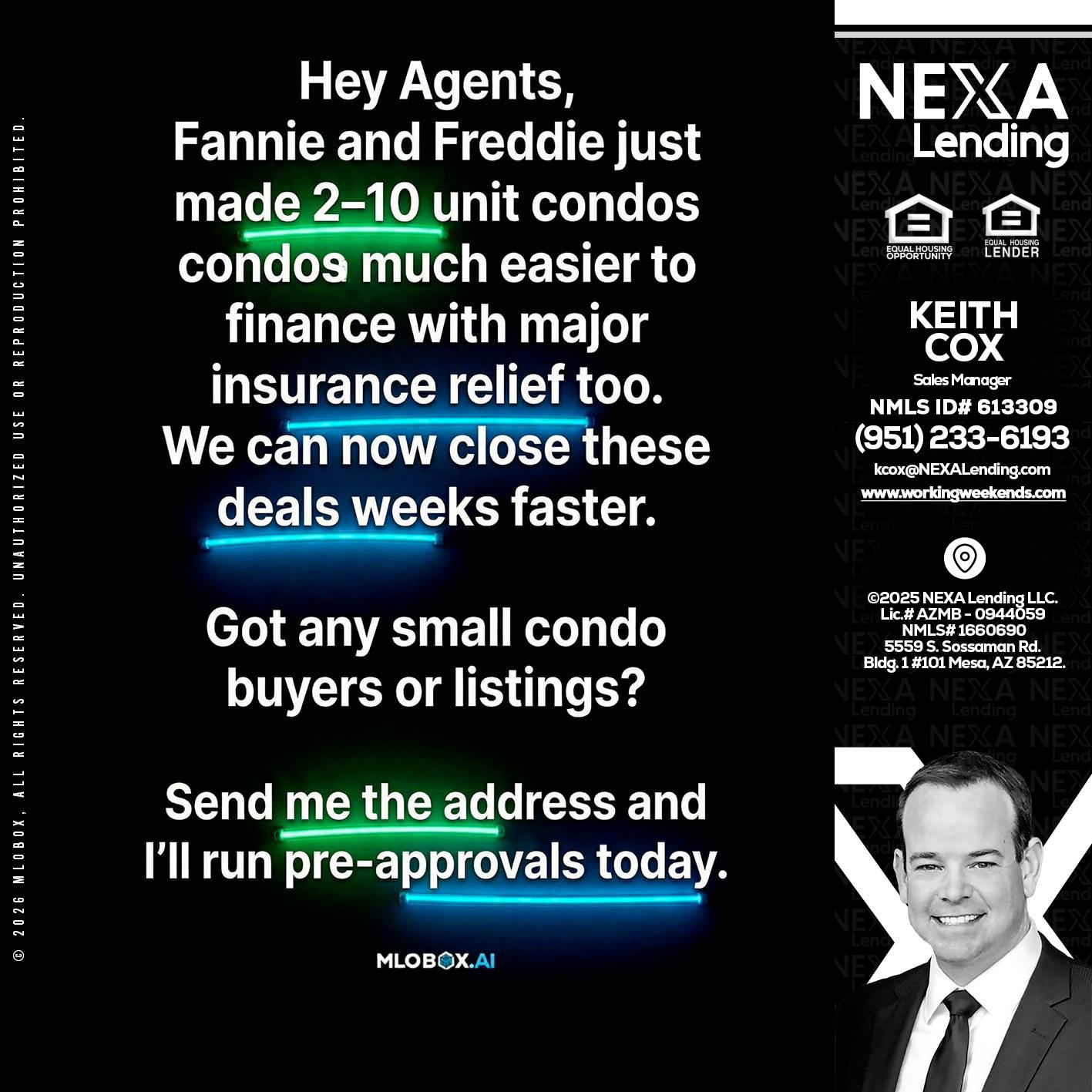 HEY AGENTS - Keith Cox -Sales Manager