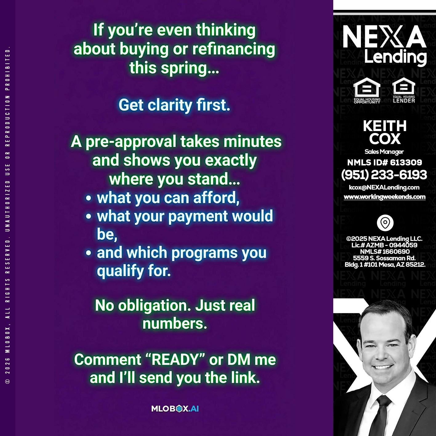 IF YOU THINKING - Keith Cox -Sales Manager