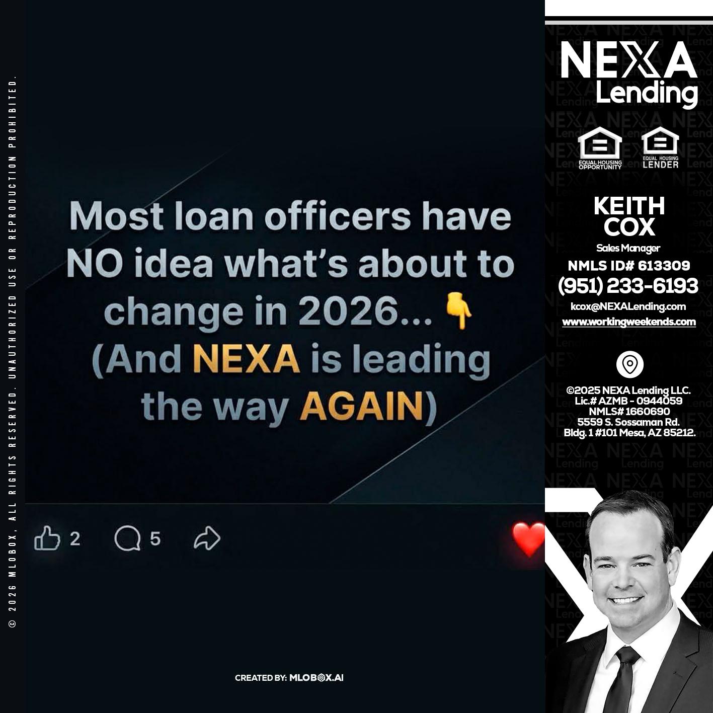 most loan officers - Keith Cox -Sales Manager