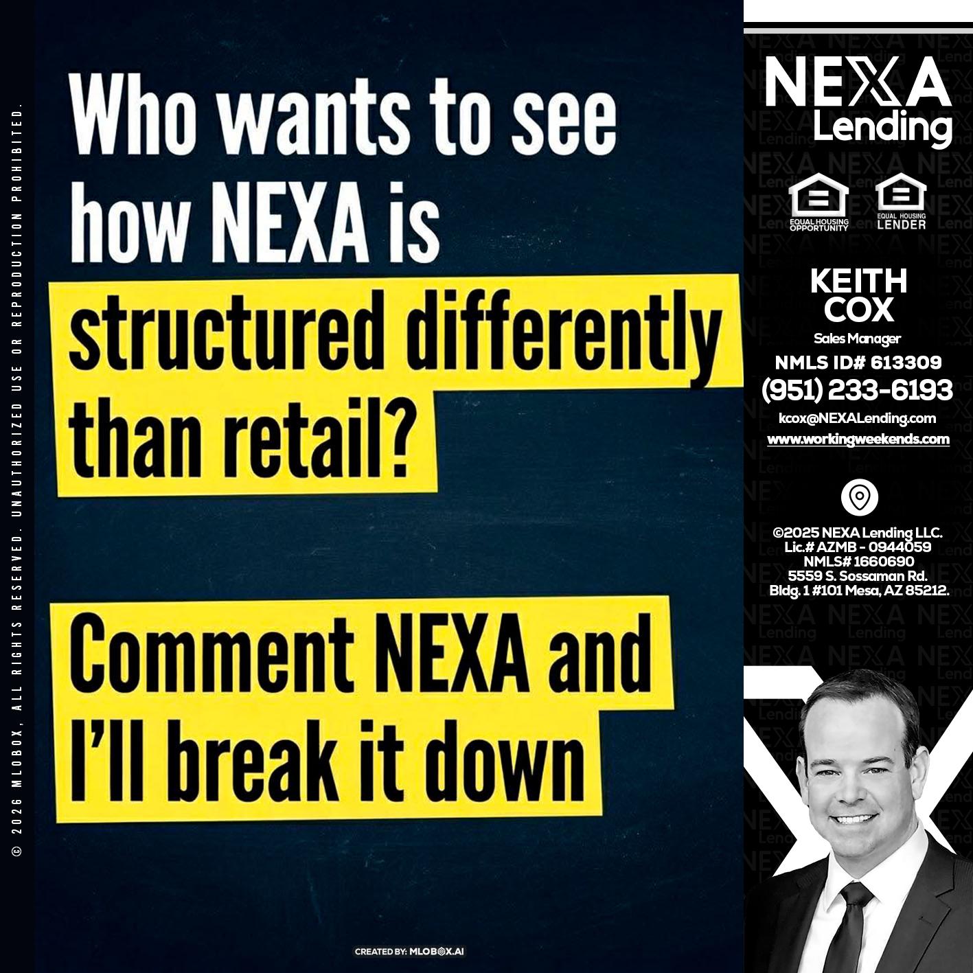 who want to see - Keith Cox -Sales Manager