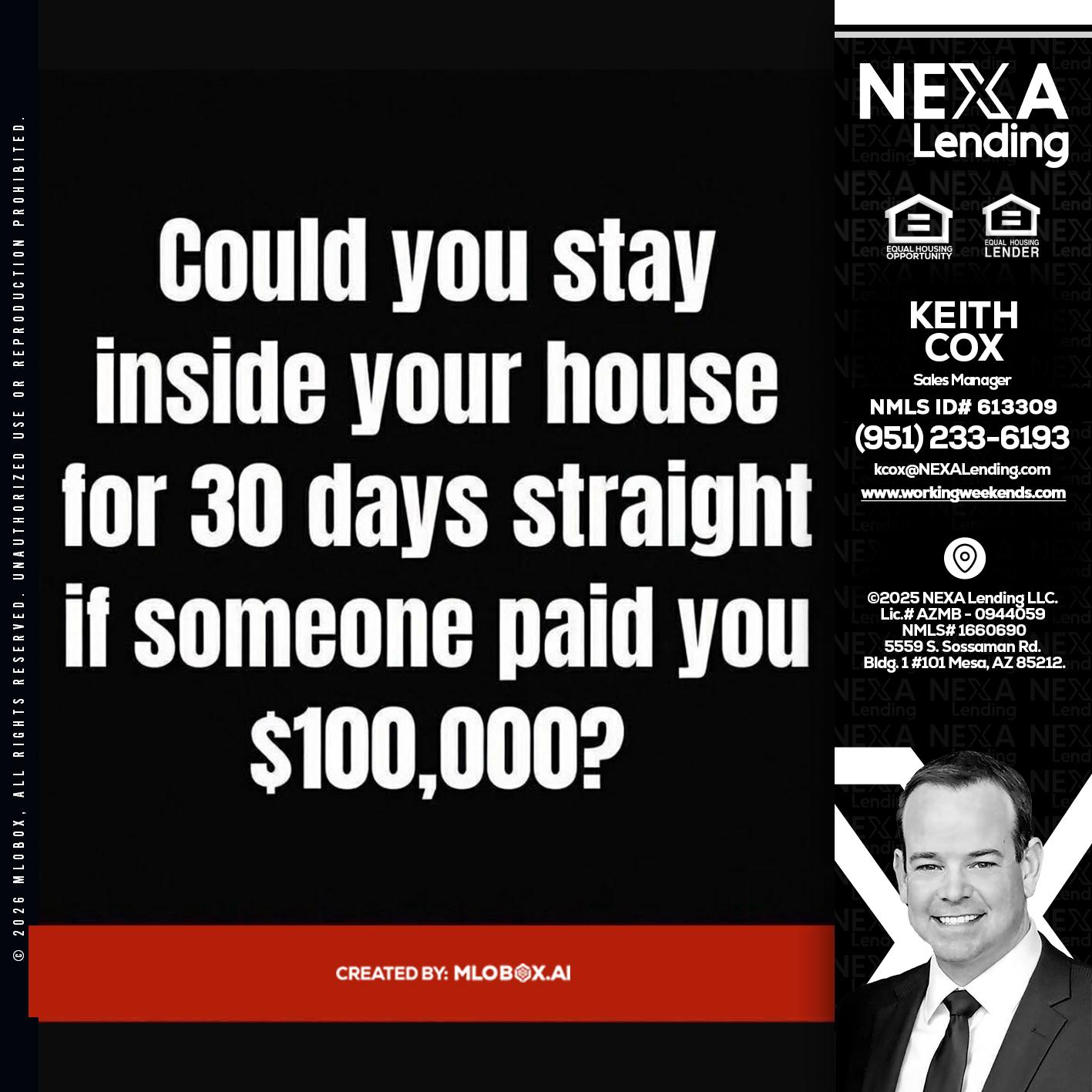 COULD YOU STAY - Keith Cox -Sales Manager