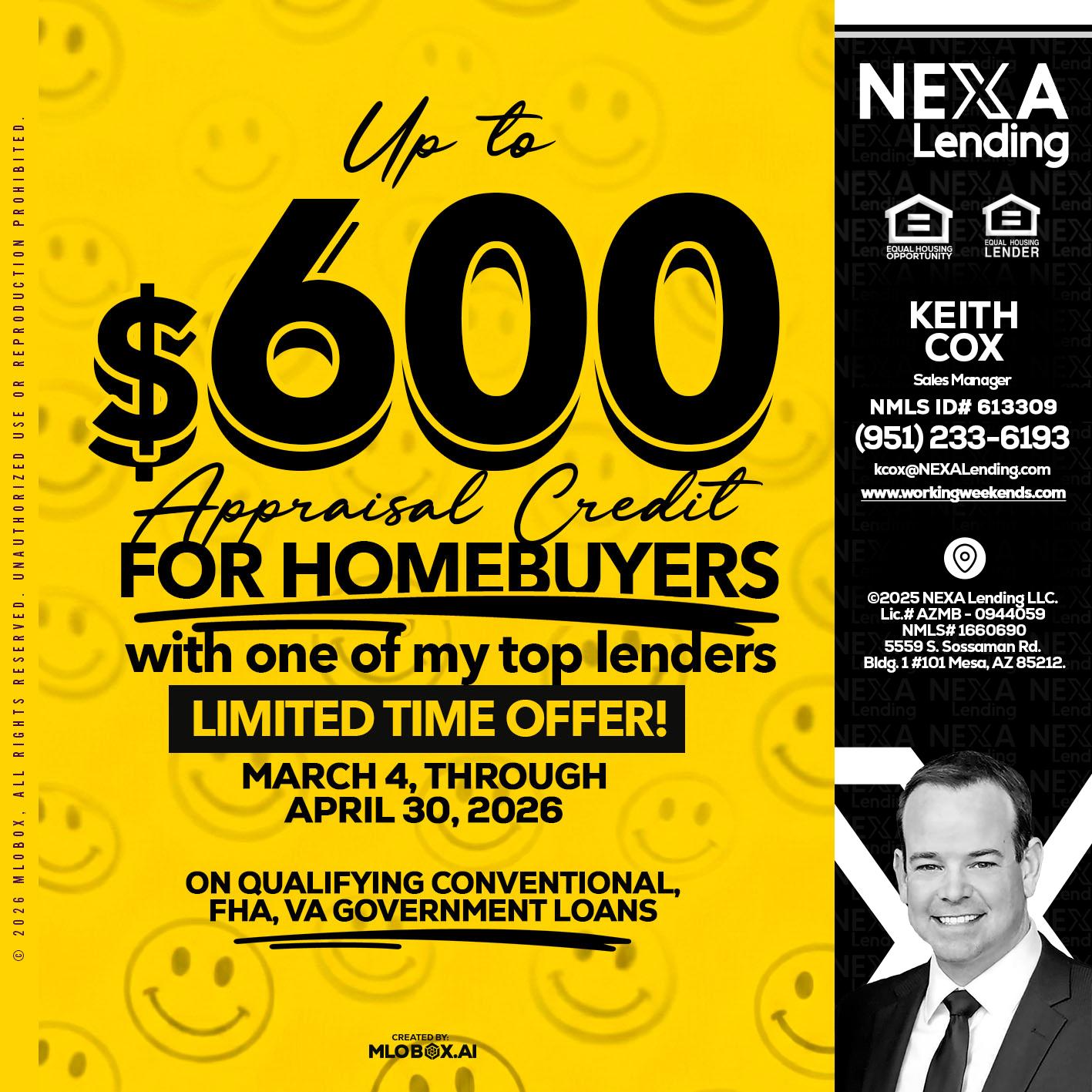 UP TO 600 - Keith Cox -Sales Manager