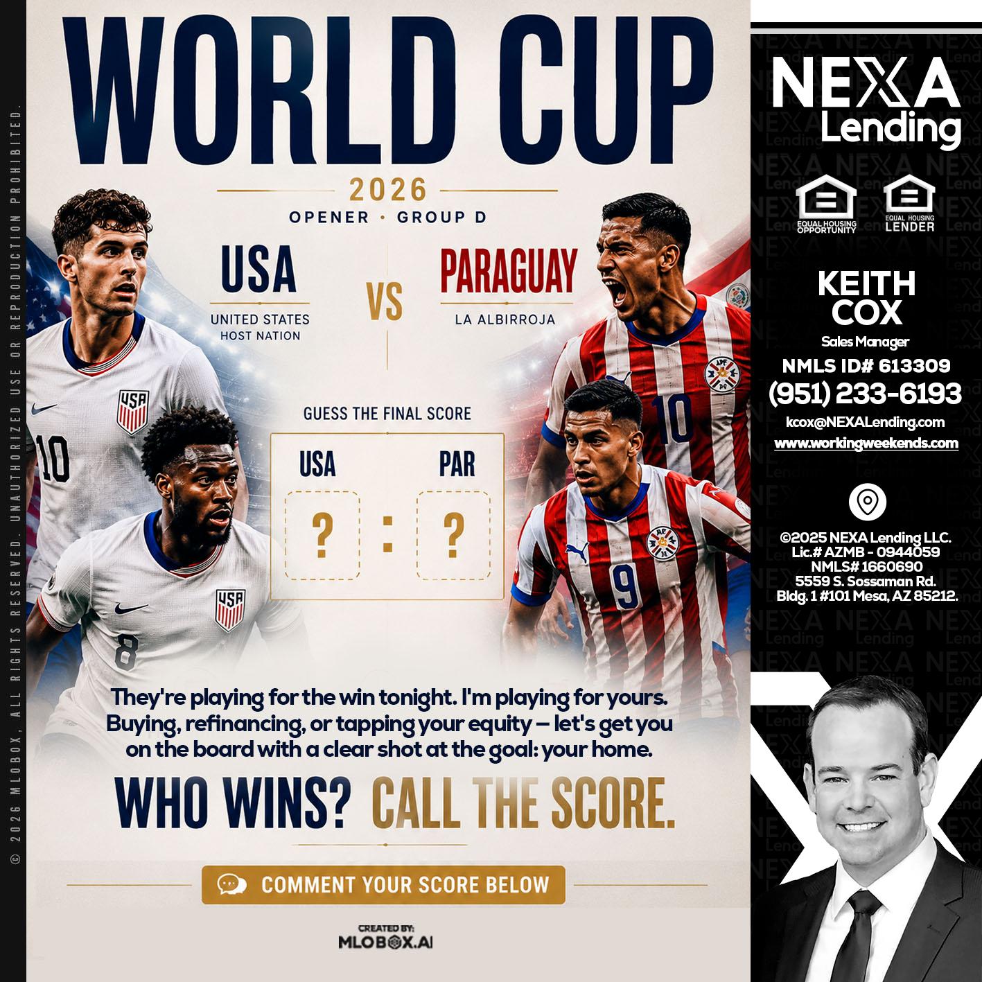 WORLD CUP 2026 - Keith Cox -Sales Manager