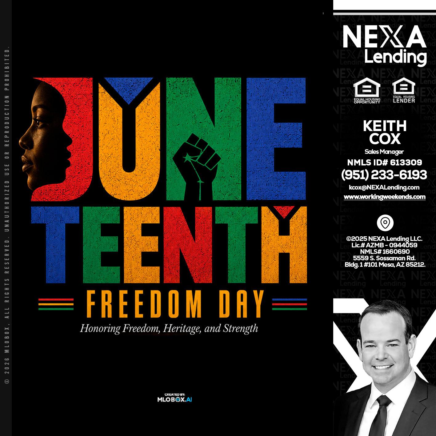 Juneteenth - Keith Cox -Sales Manager
