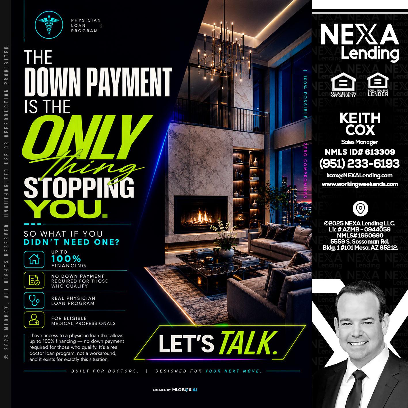THE DOWN PAYMENT - Keith Cox -Sales Manager