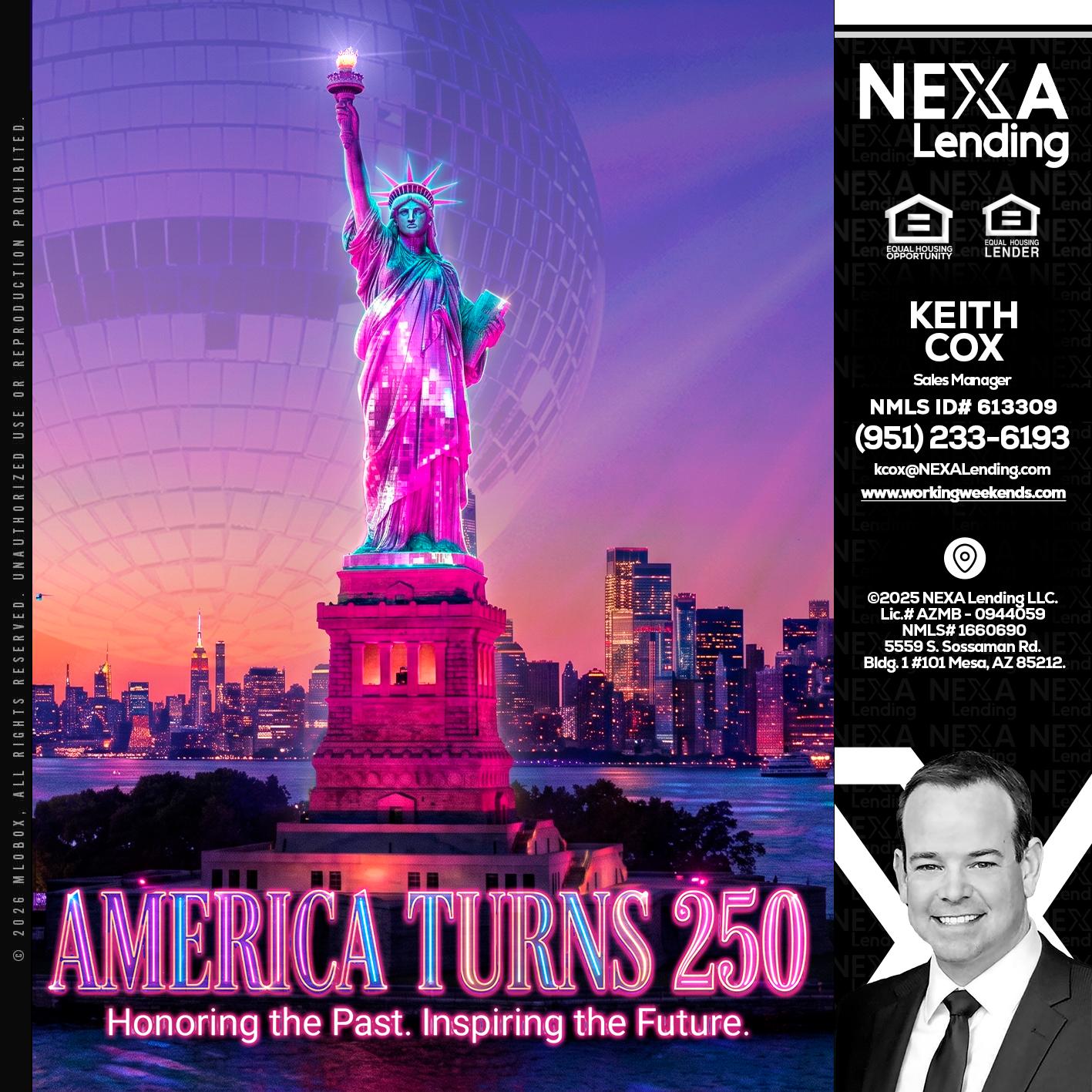 AMERICA TURNS 250 - Keith Cox -Sales Manager
