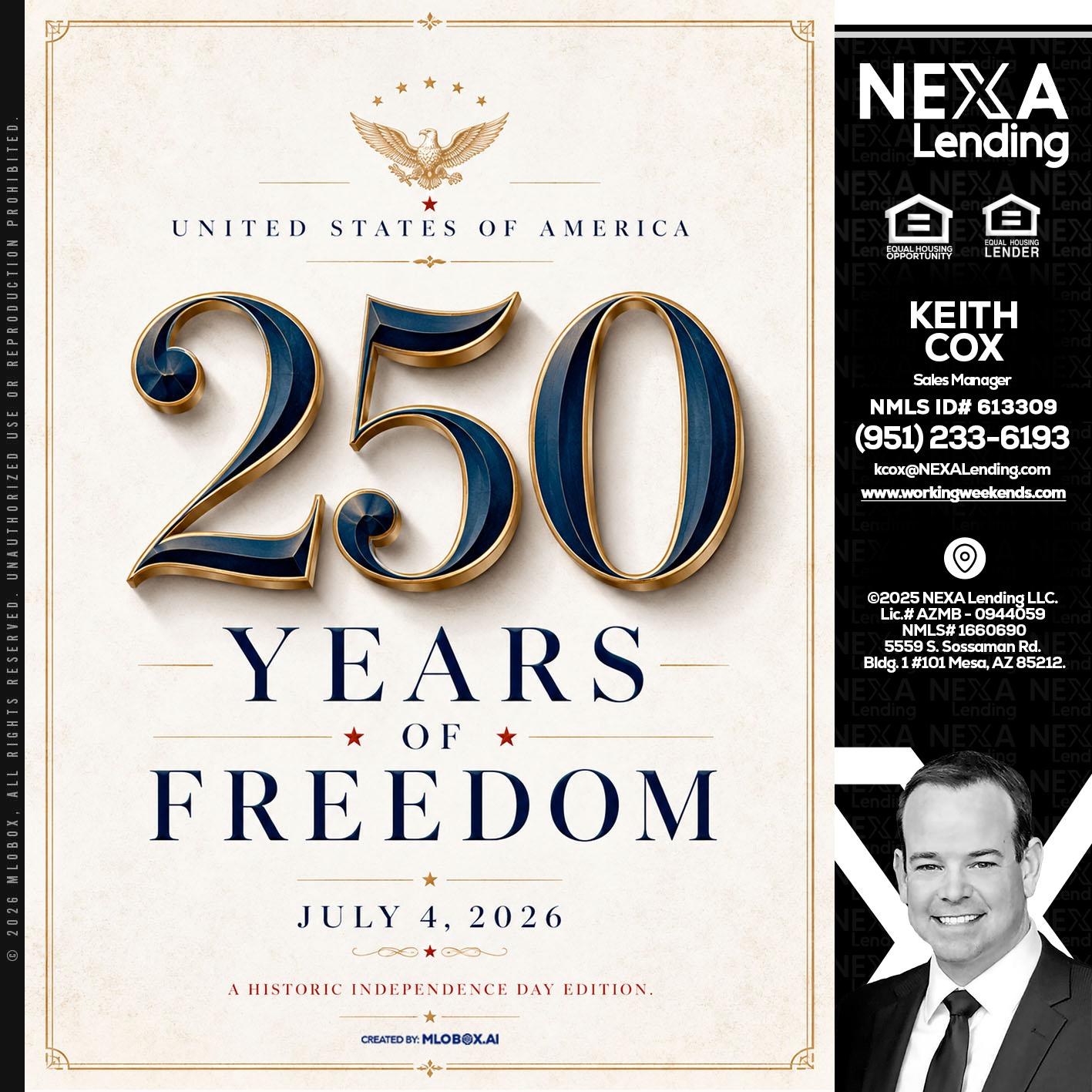 250 YEARS - Keith Cox -Sales Manager
