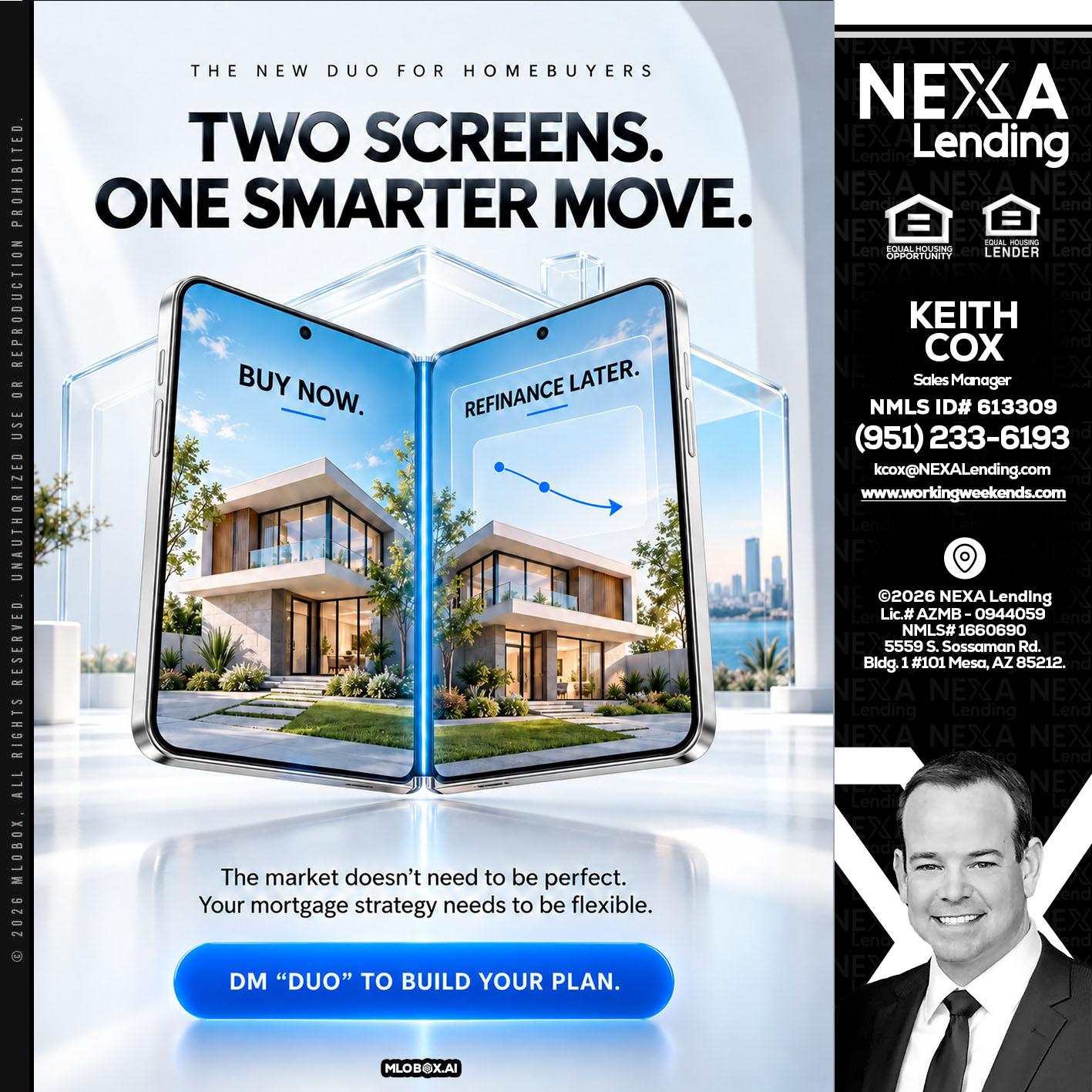 TWO SCREENS - Keith Cox -Sales Manager